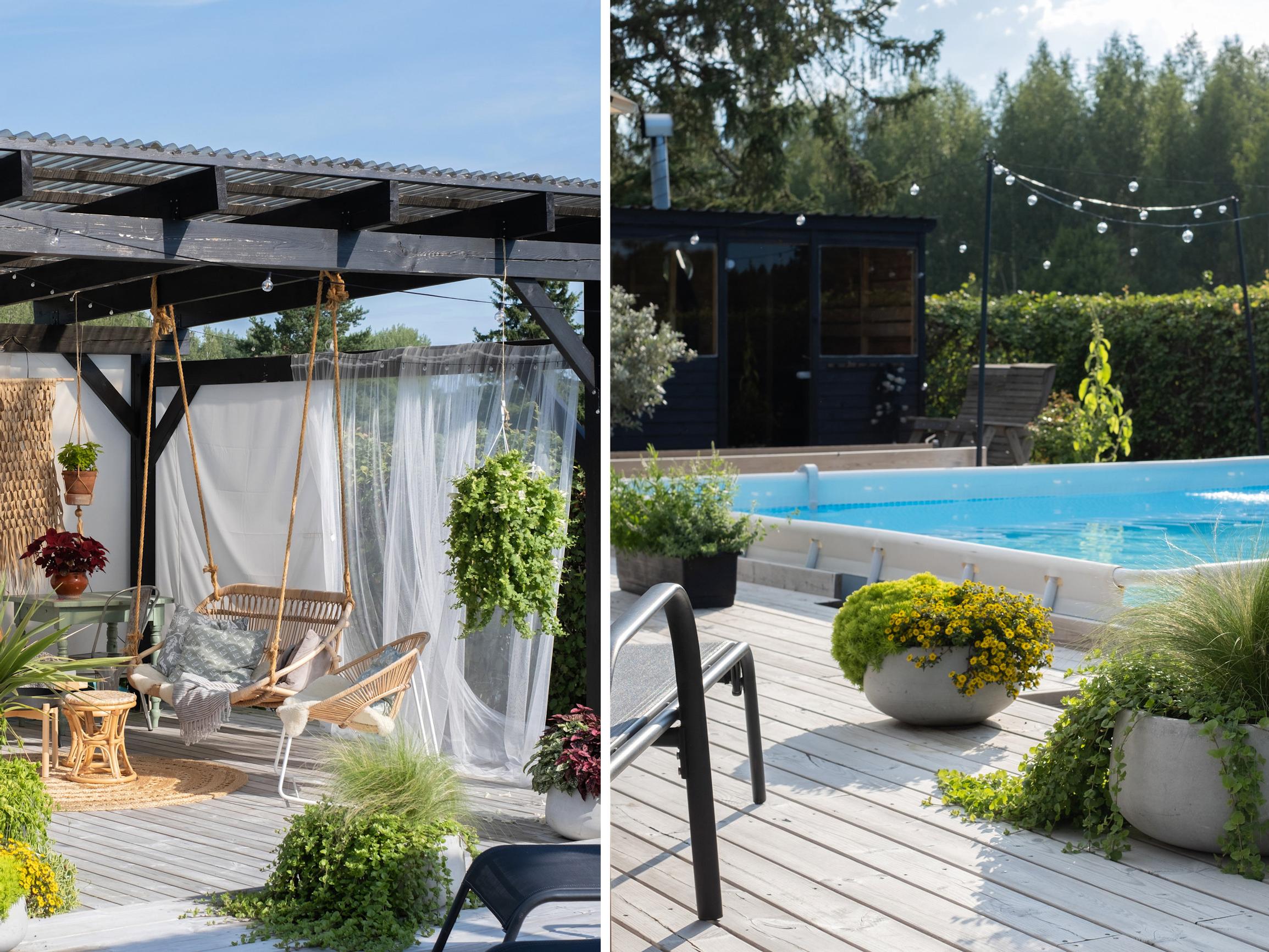 Poolside paradise with a southern feel: this family's deck project ended up taking four summers