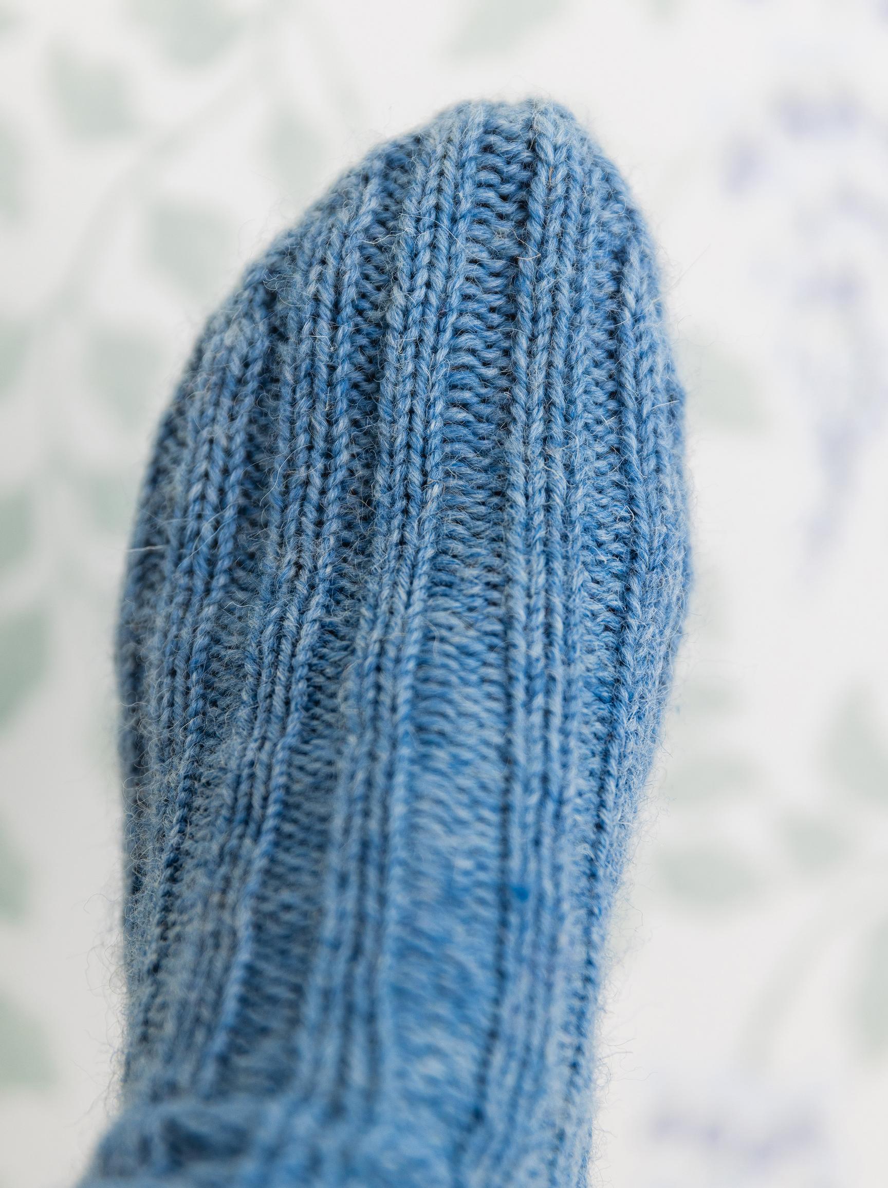 Front view of the toe of the tube socks