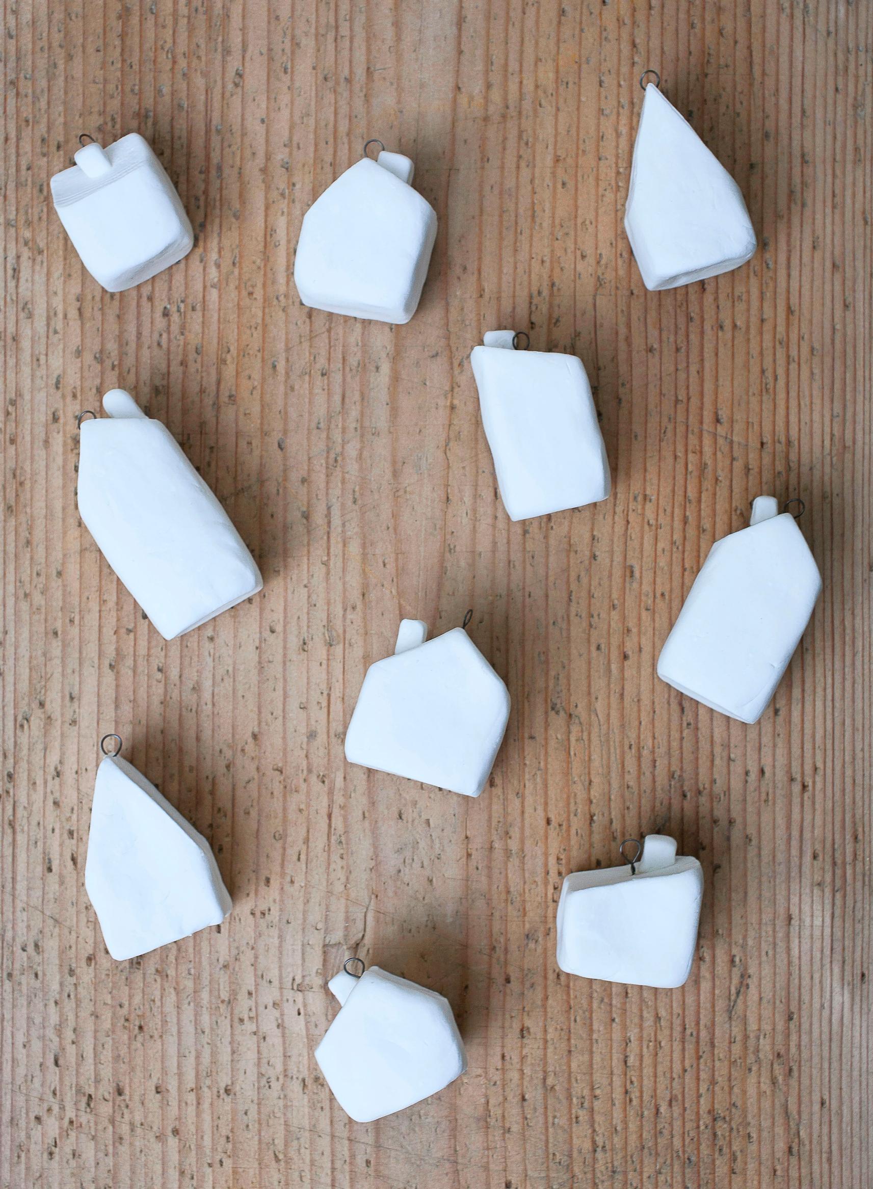 Houses shaped from Fimo clay