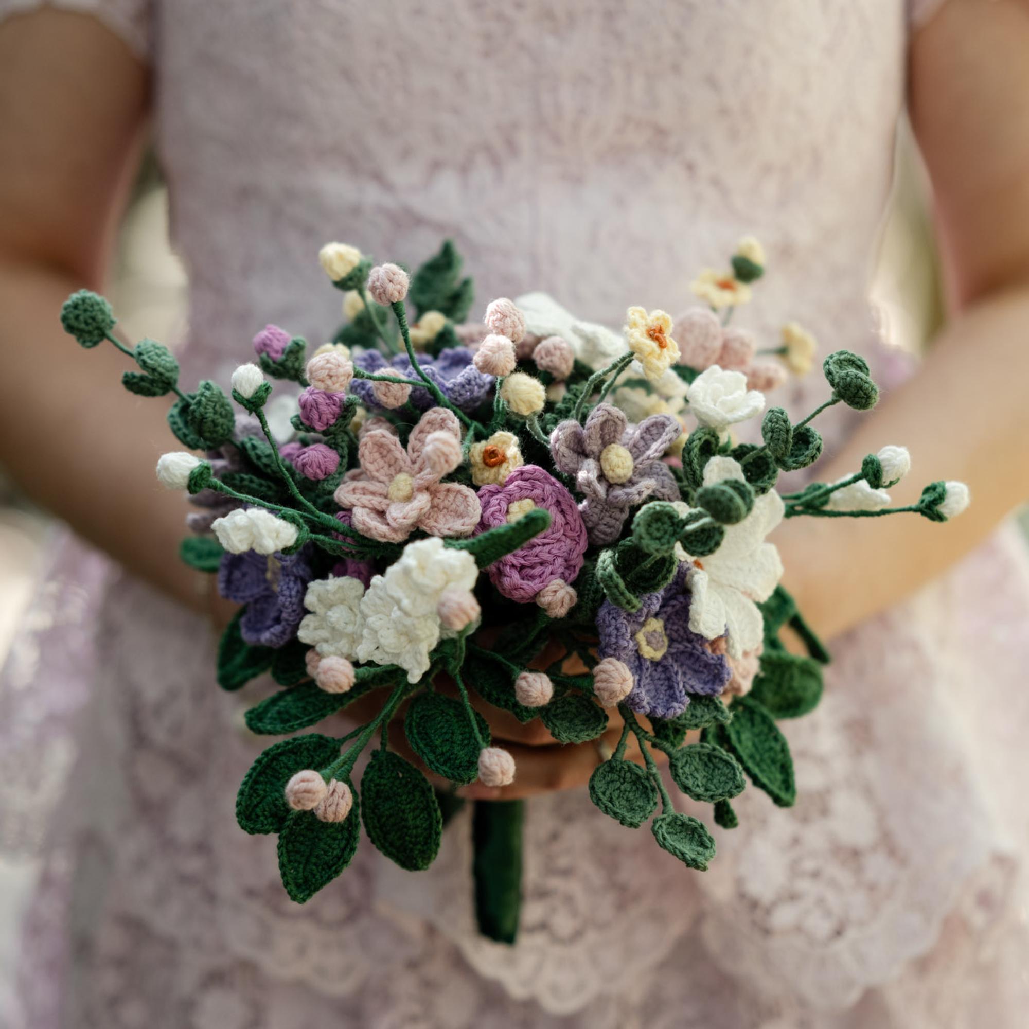 What a bridal bouquet! Saija crocheted an incredible gift for her sister—“Some guests thought the flowers were real”