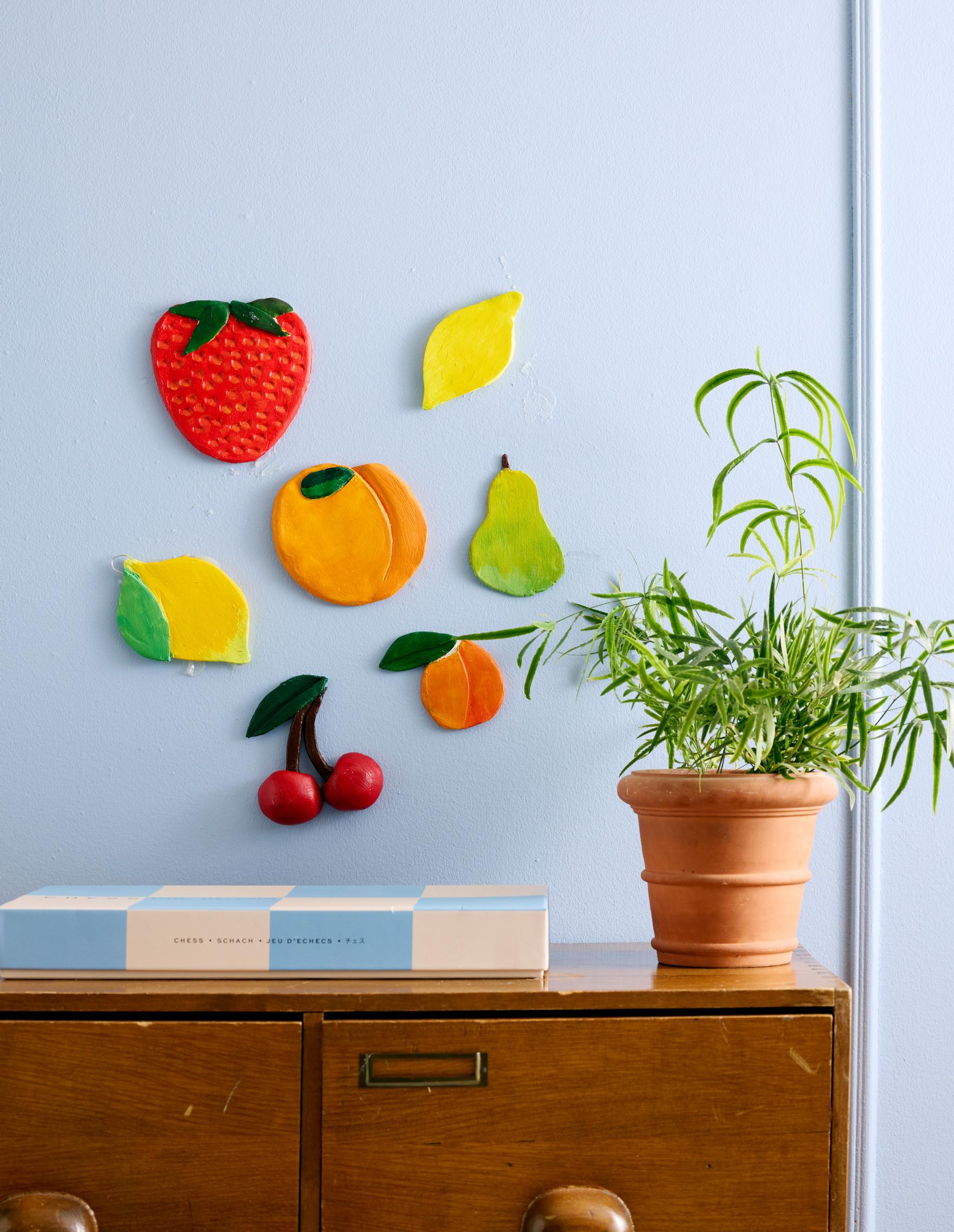 Air-dry clay fruit