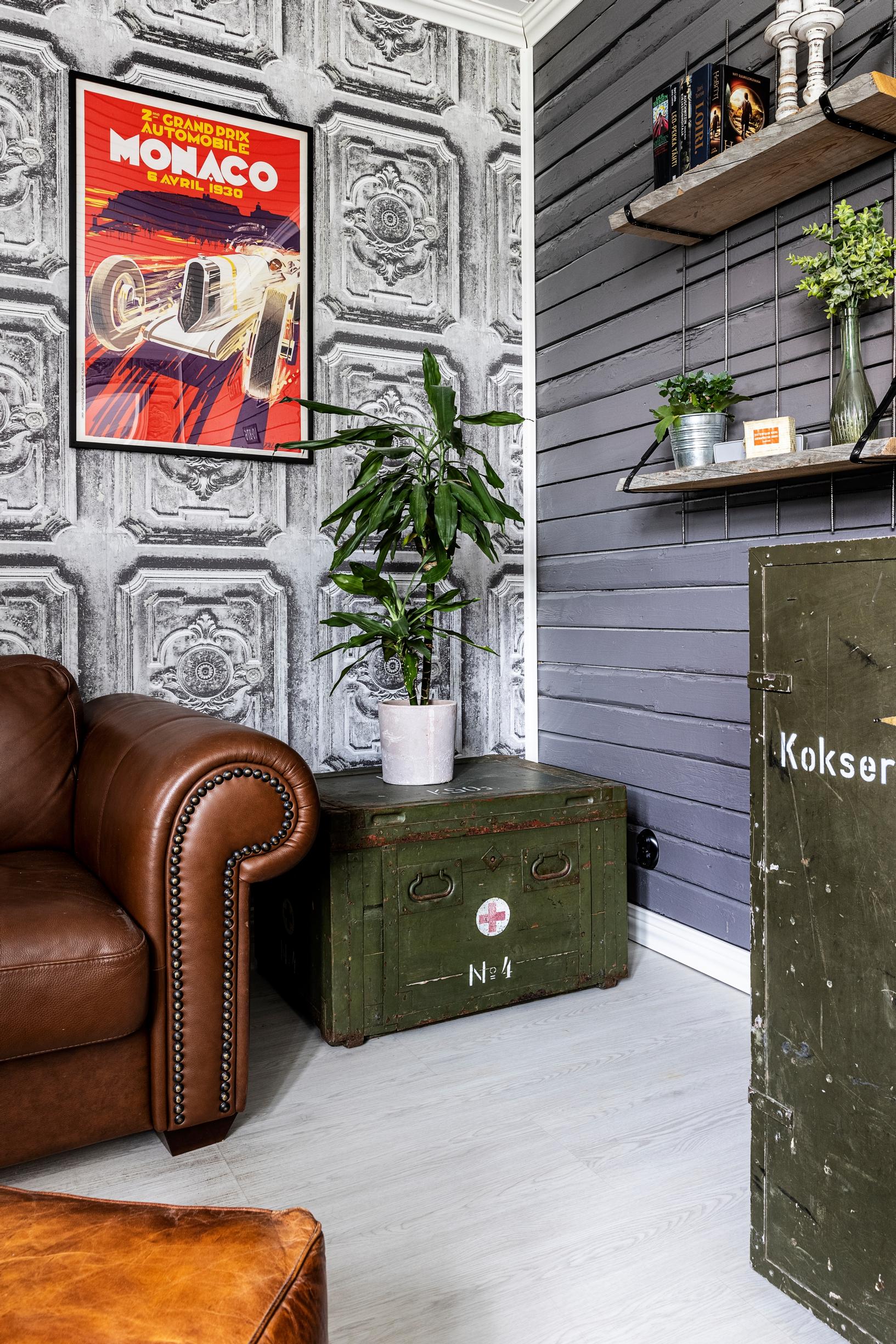 Army crates in the office