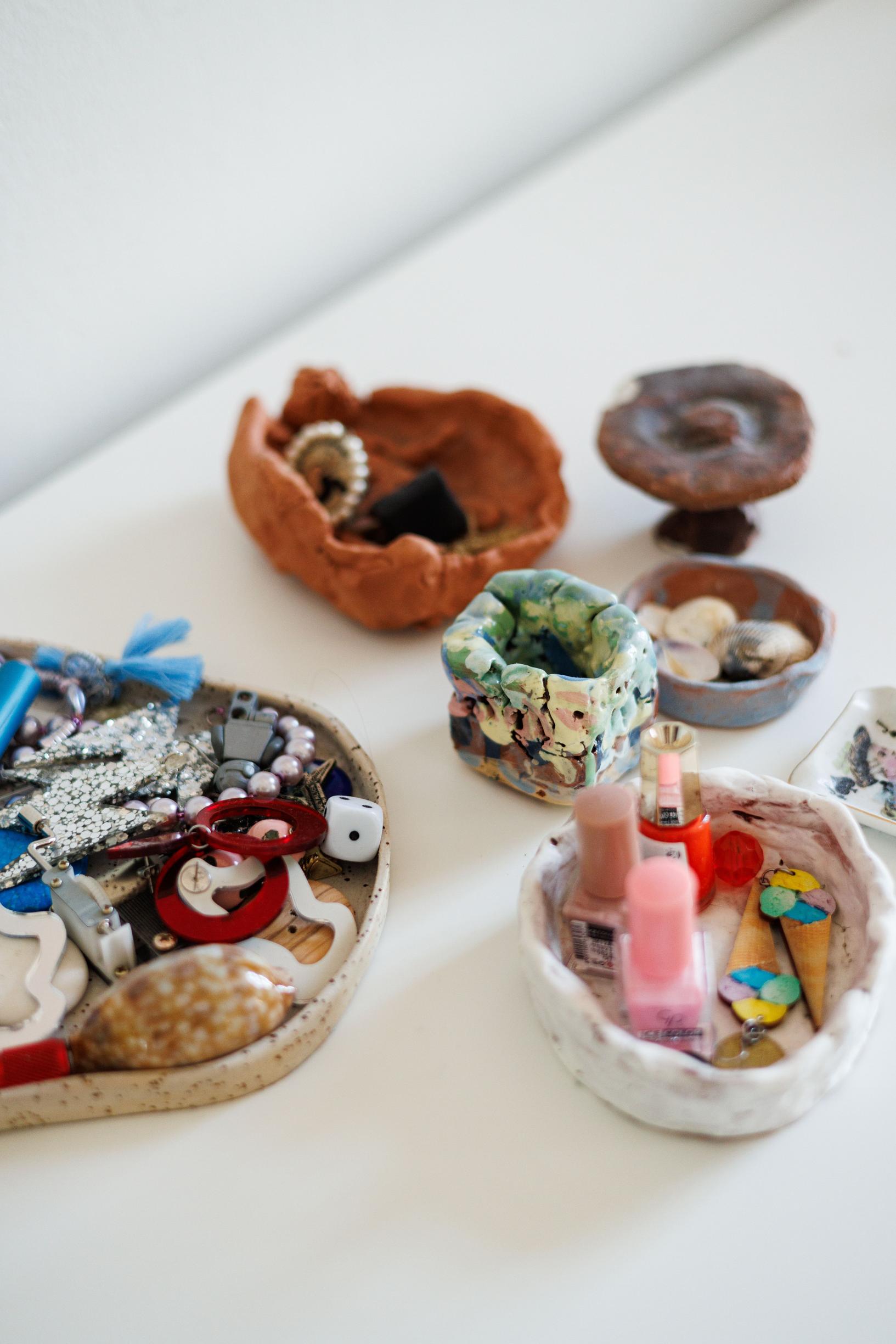 ceramic cups on a surface