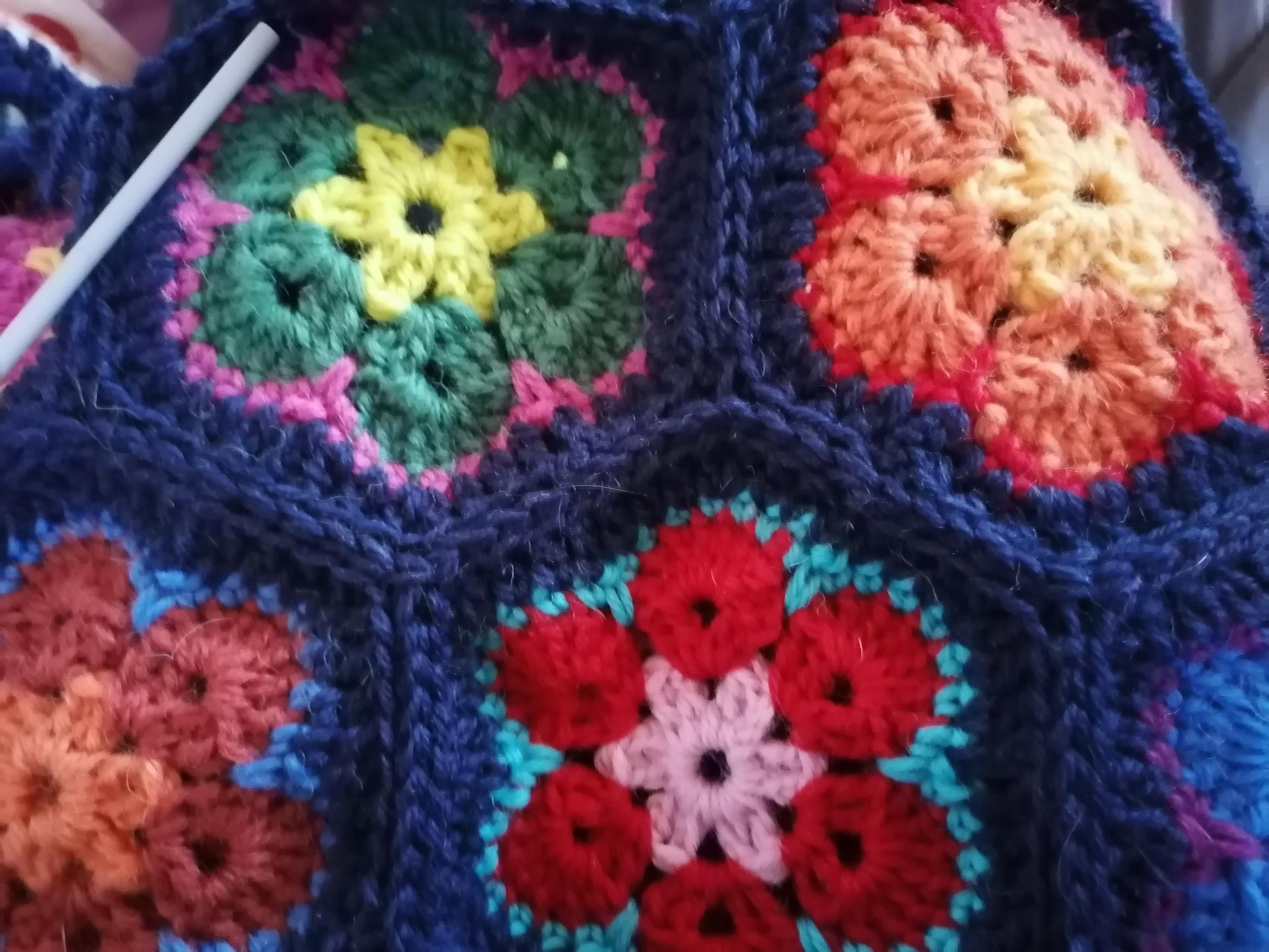 crocheted and joined african flowers