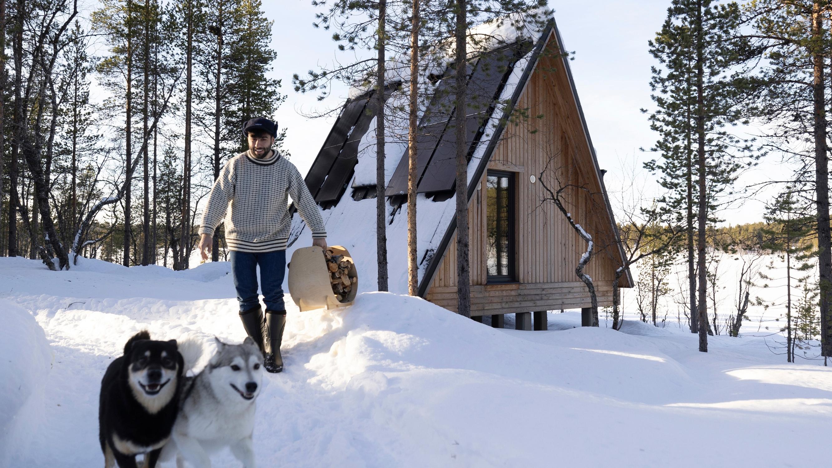 Minimalist luxury in Lapland: Viivi and Ömer’s modern A-frame cabin is the perfect getaway