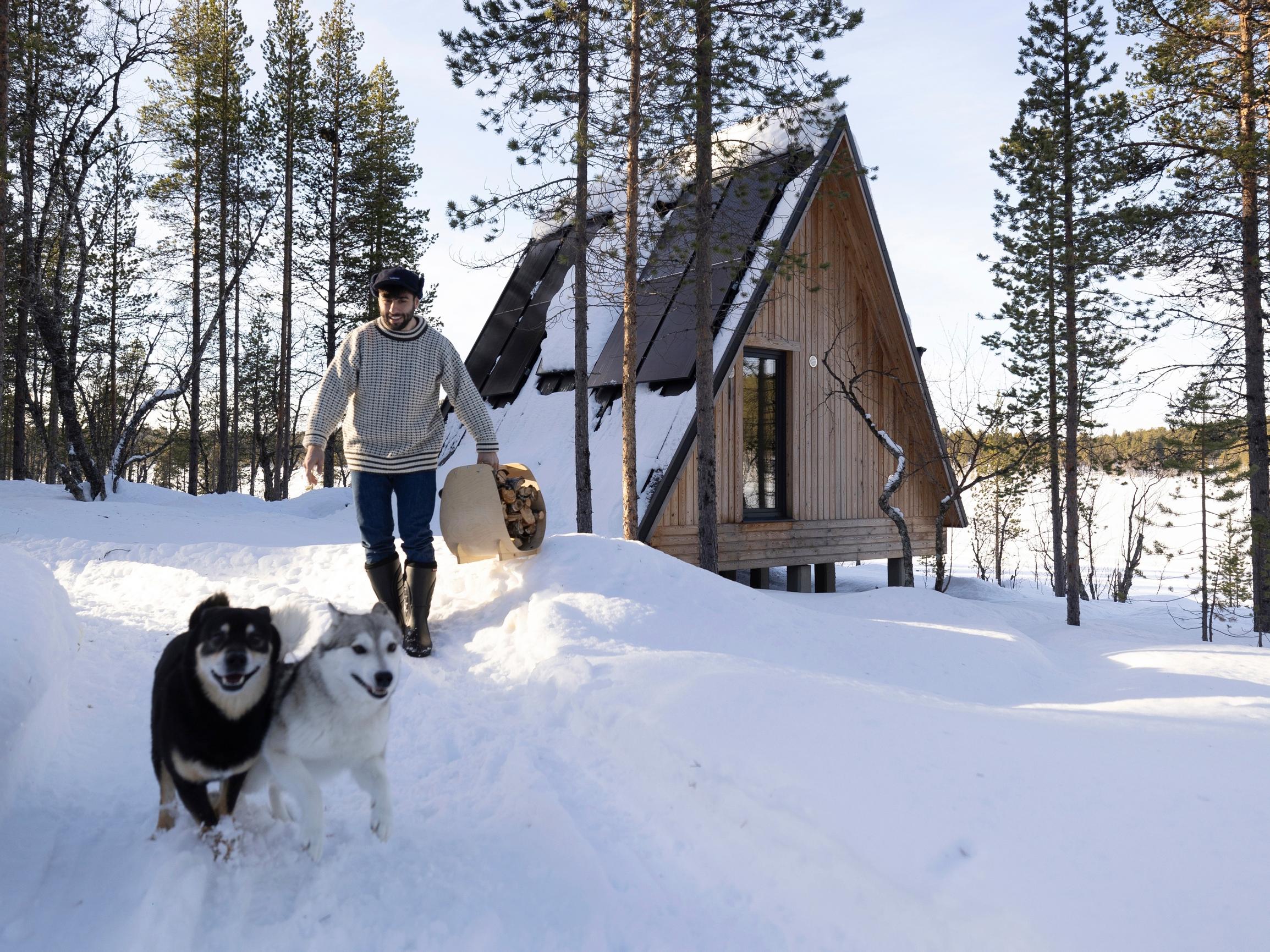 Minimalist luxury in Lapland: Viivi and Ömer’s modern A-frame cabin is the perfect getaway