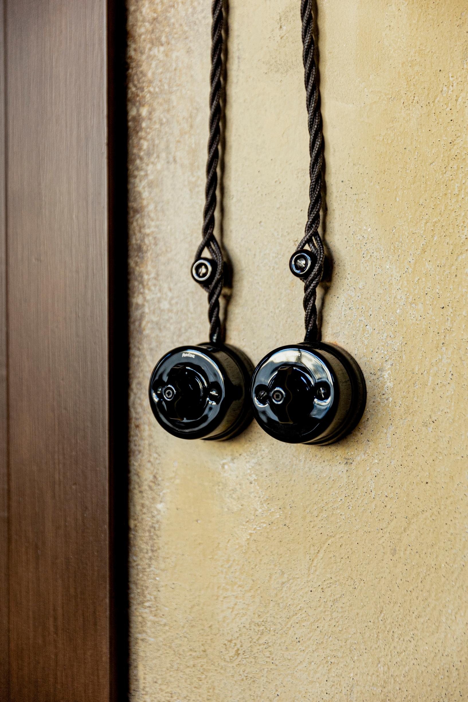Old-style porcelain light switches