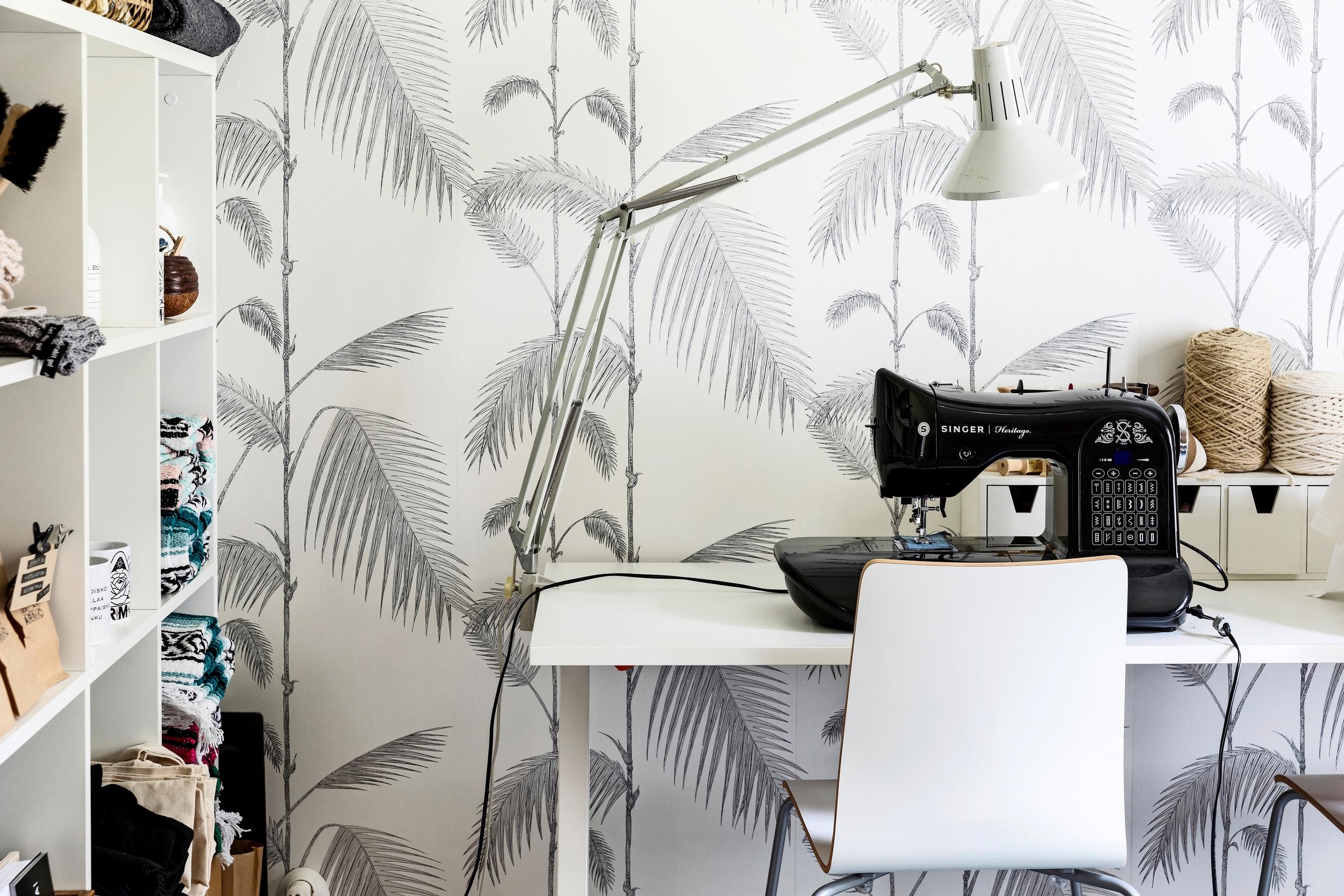 Heidi’s home office with her sewing machine.