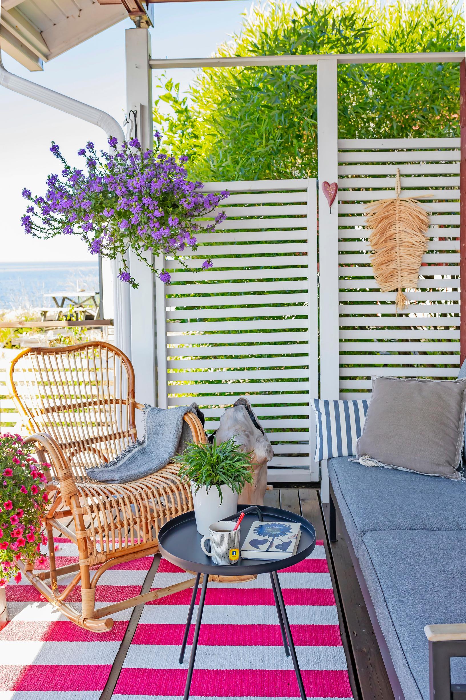 furniture on a covered terrace