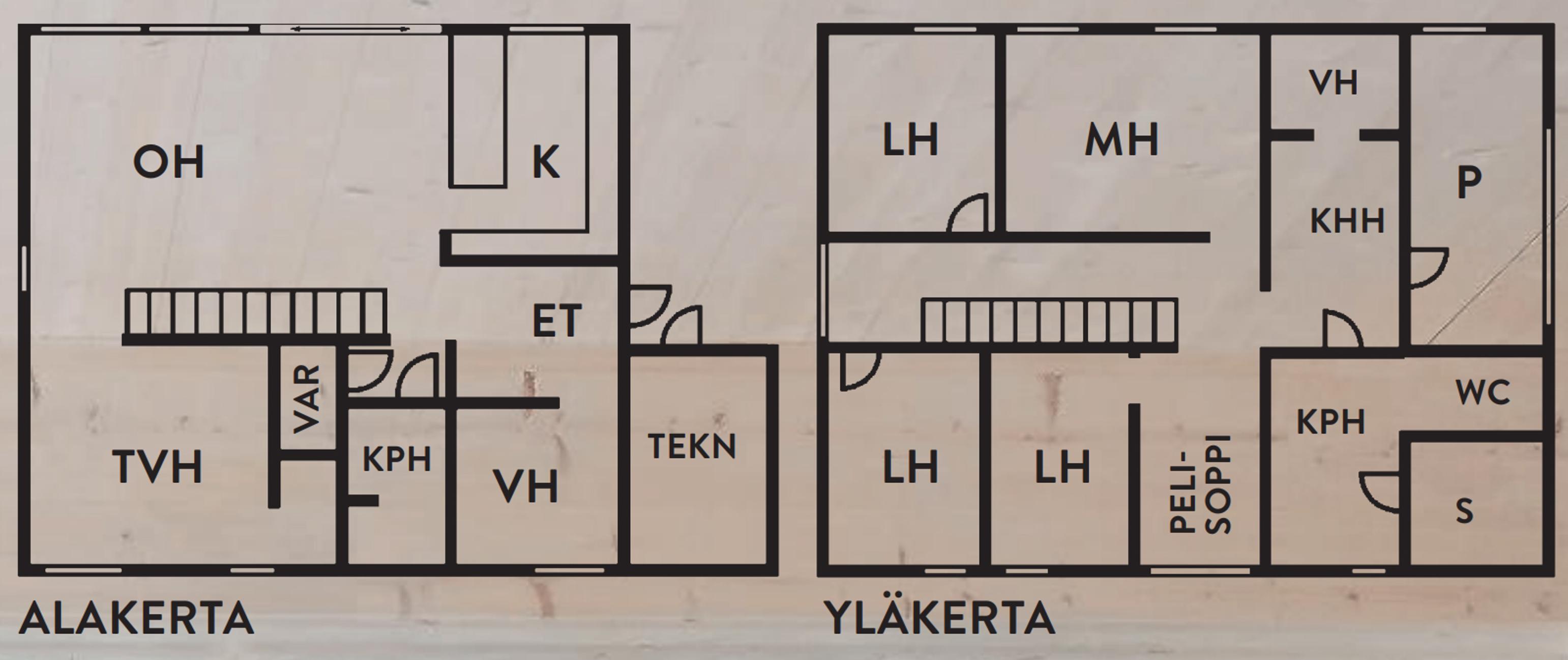 Floor plan of the CLT house designed by Tapani Takkunen