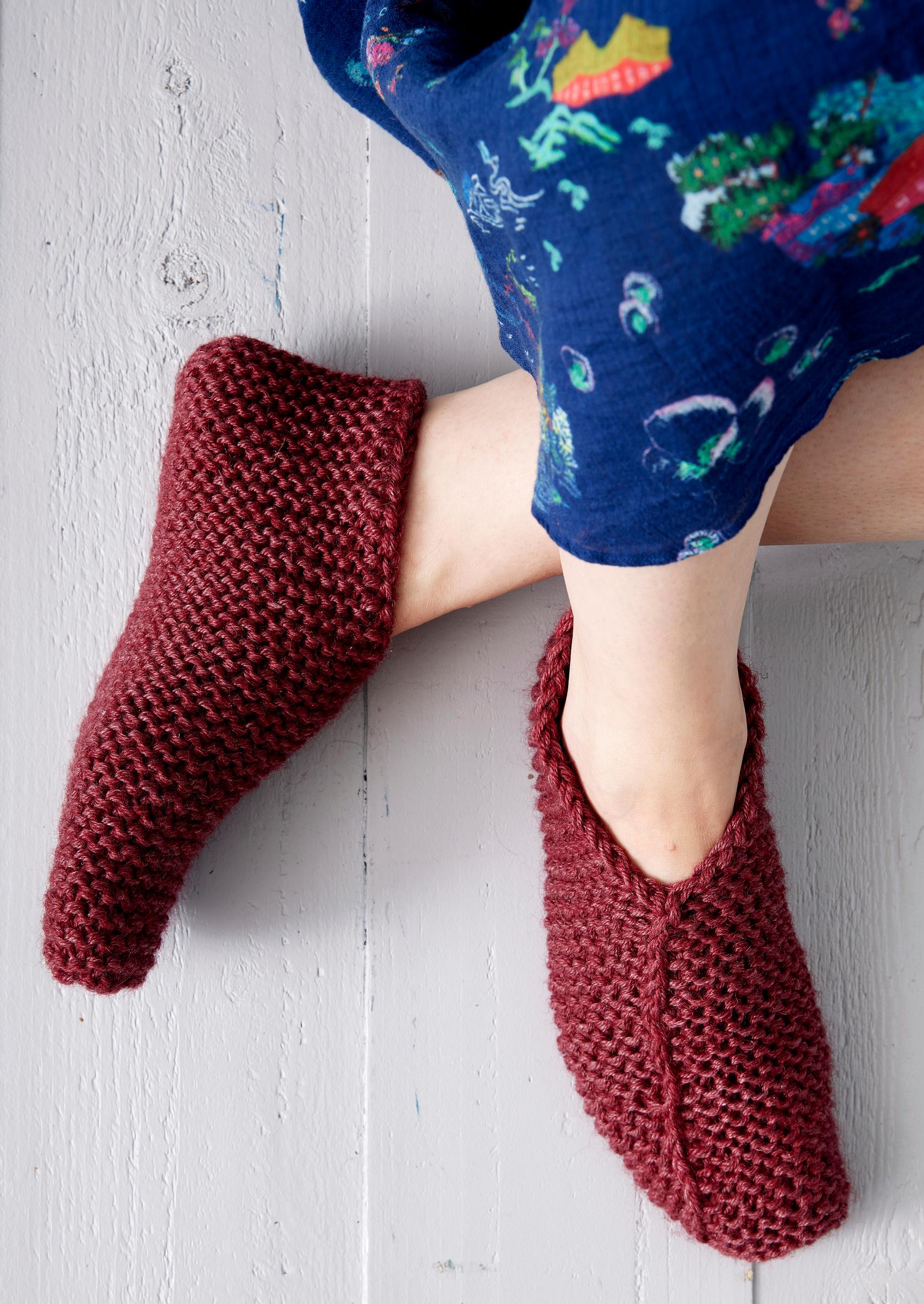 Knitted home slippers