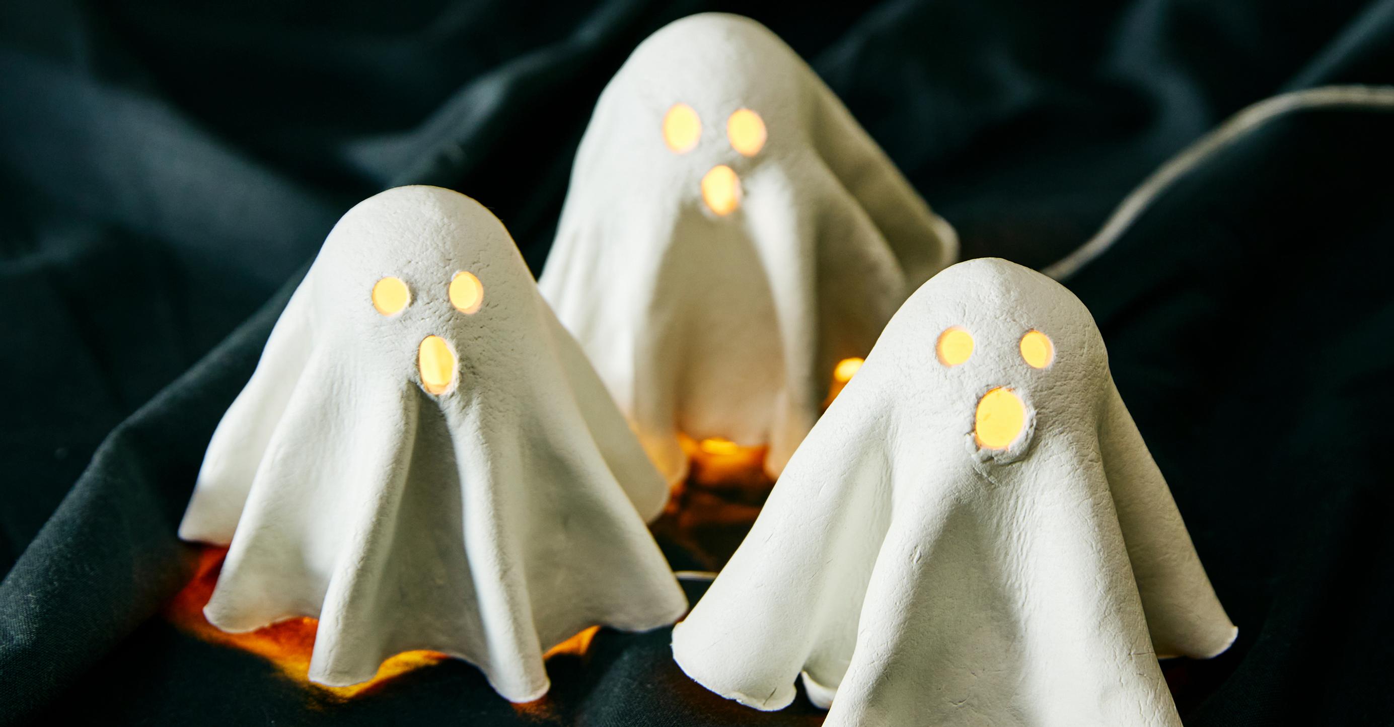 Boo! Make your own glowing ghost tea lights