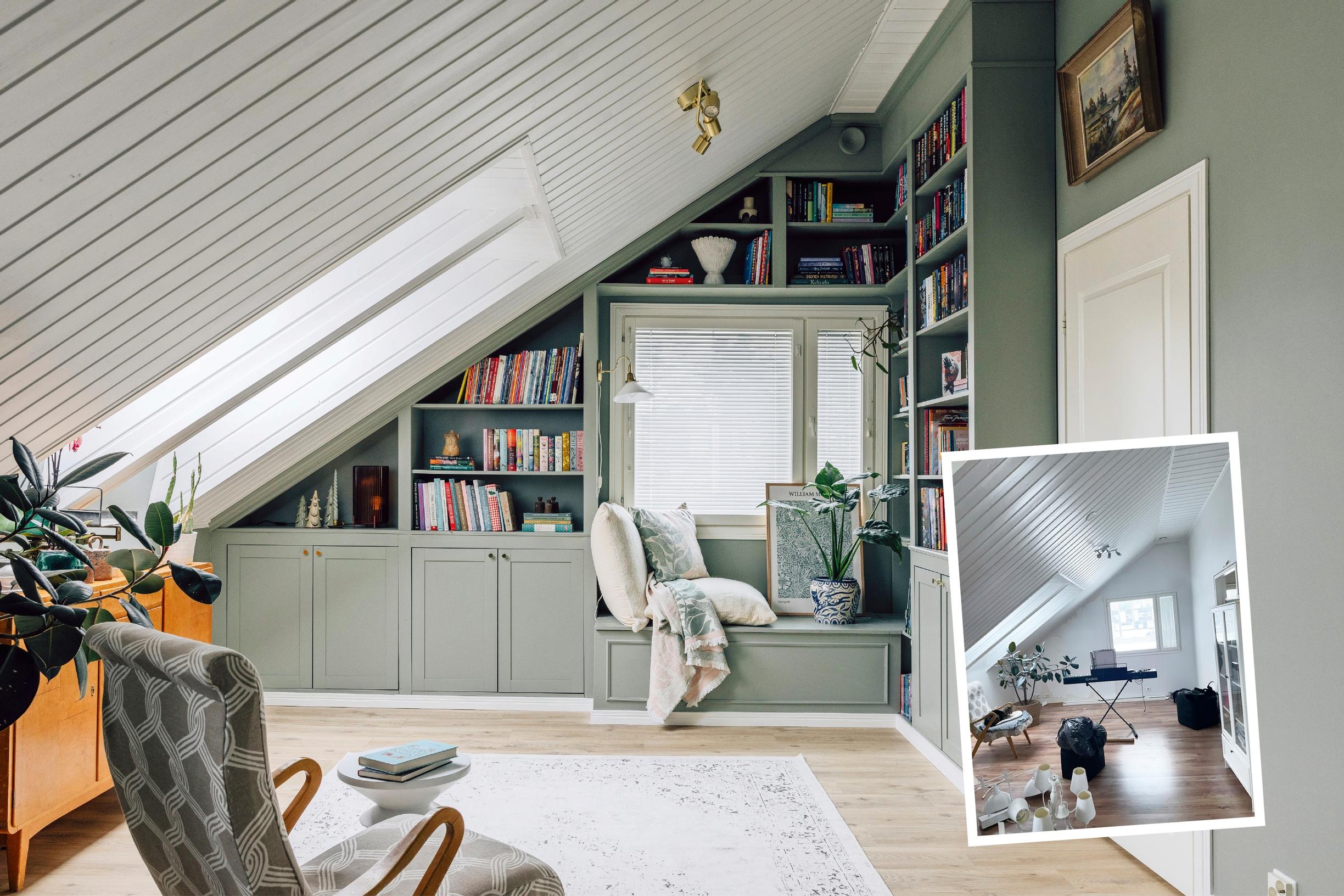 Challenging space transformed into stunning home library—here’s how they did it
