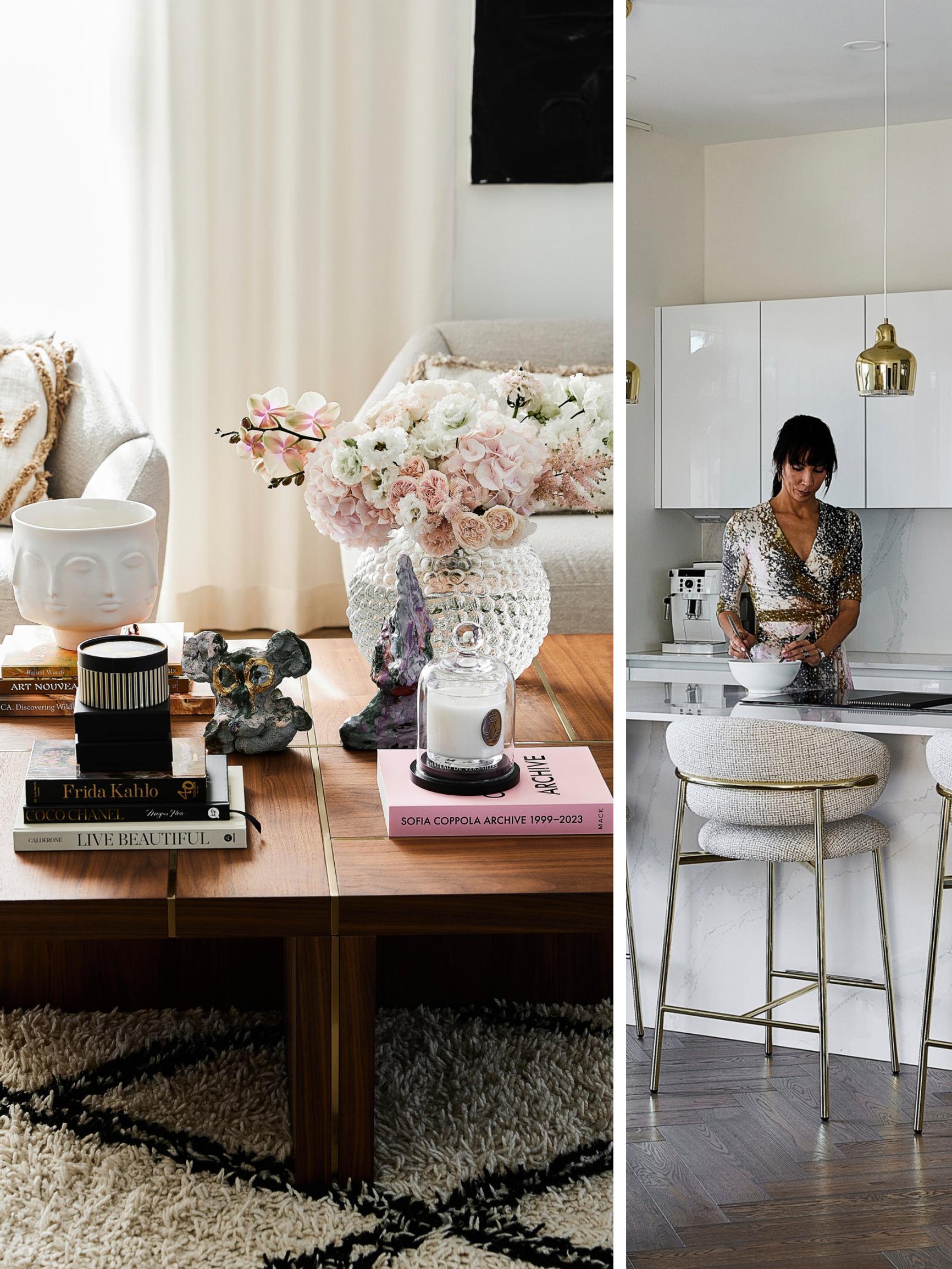 Bye-bye toddler phase, hello light bouclé and art! As the children grew, Tuire got to go all out in designing the family’s new home