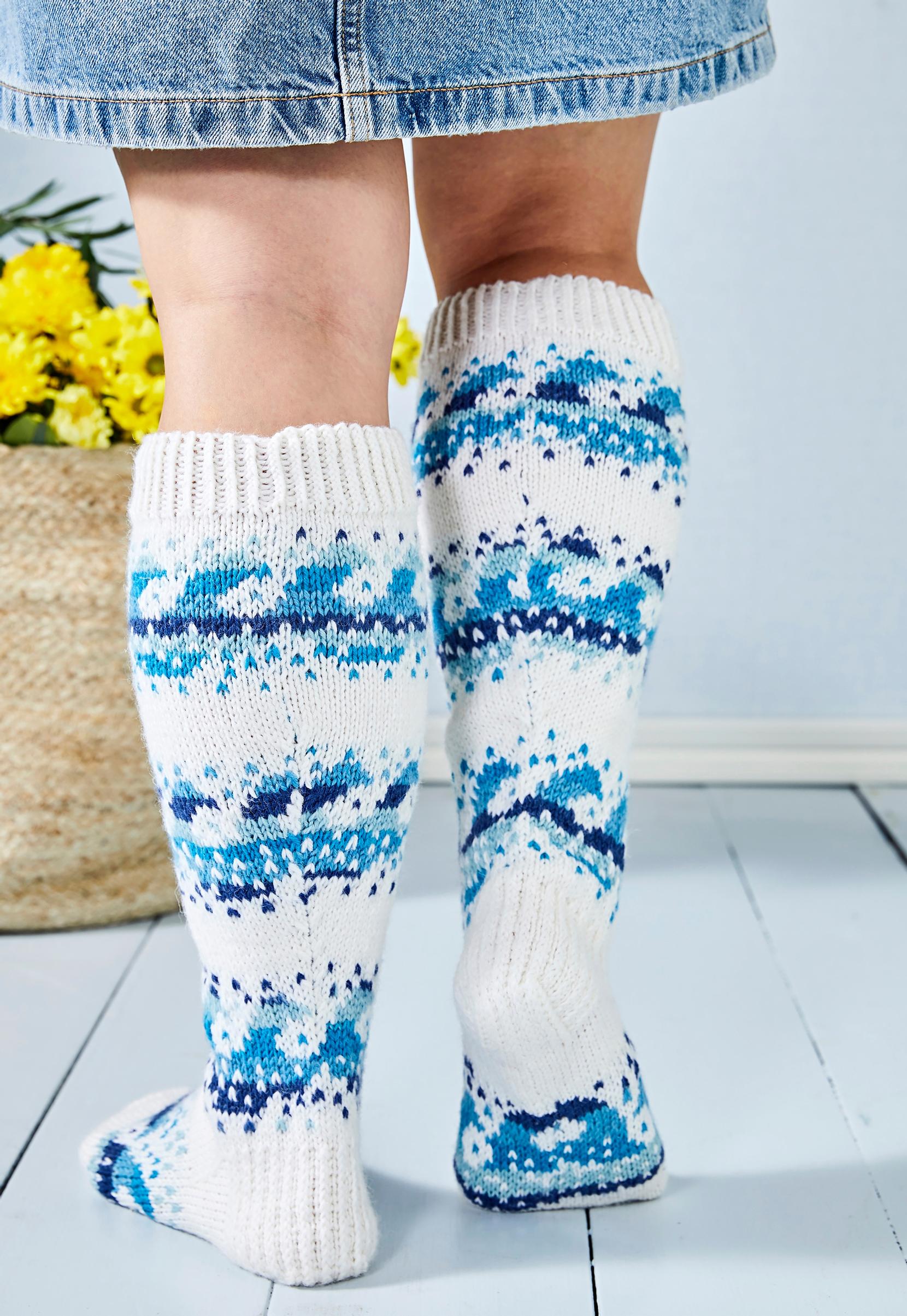 The wave socks viewed from the back