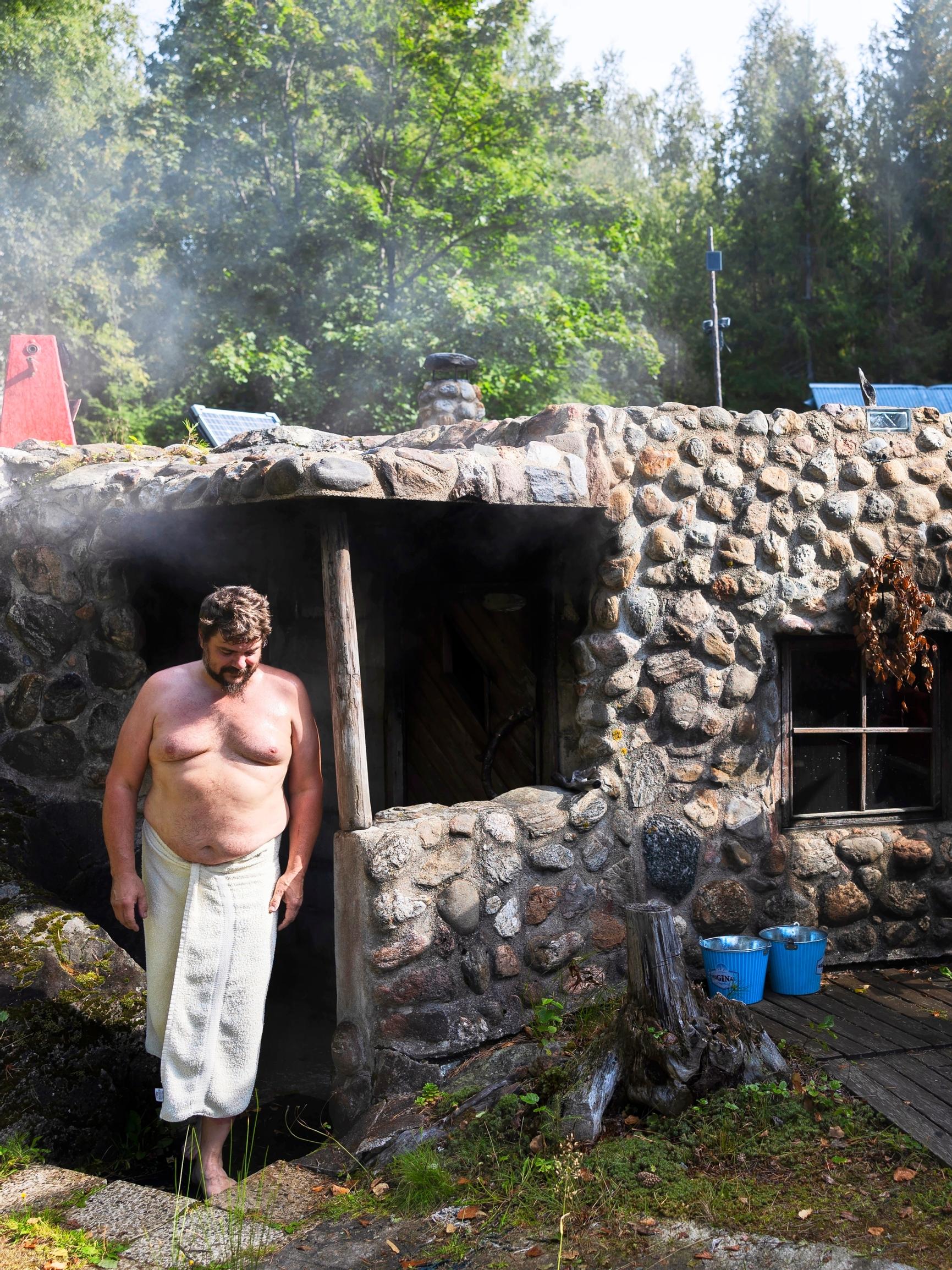 Are we in the Shire? Anne and Juha’s astonishing smoke sauna made of natural stones
