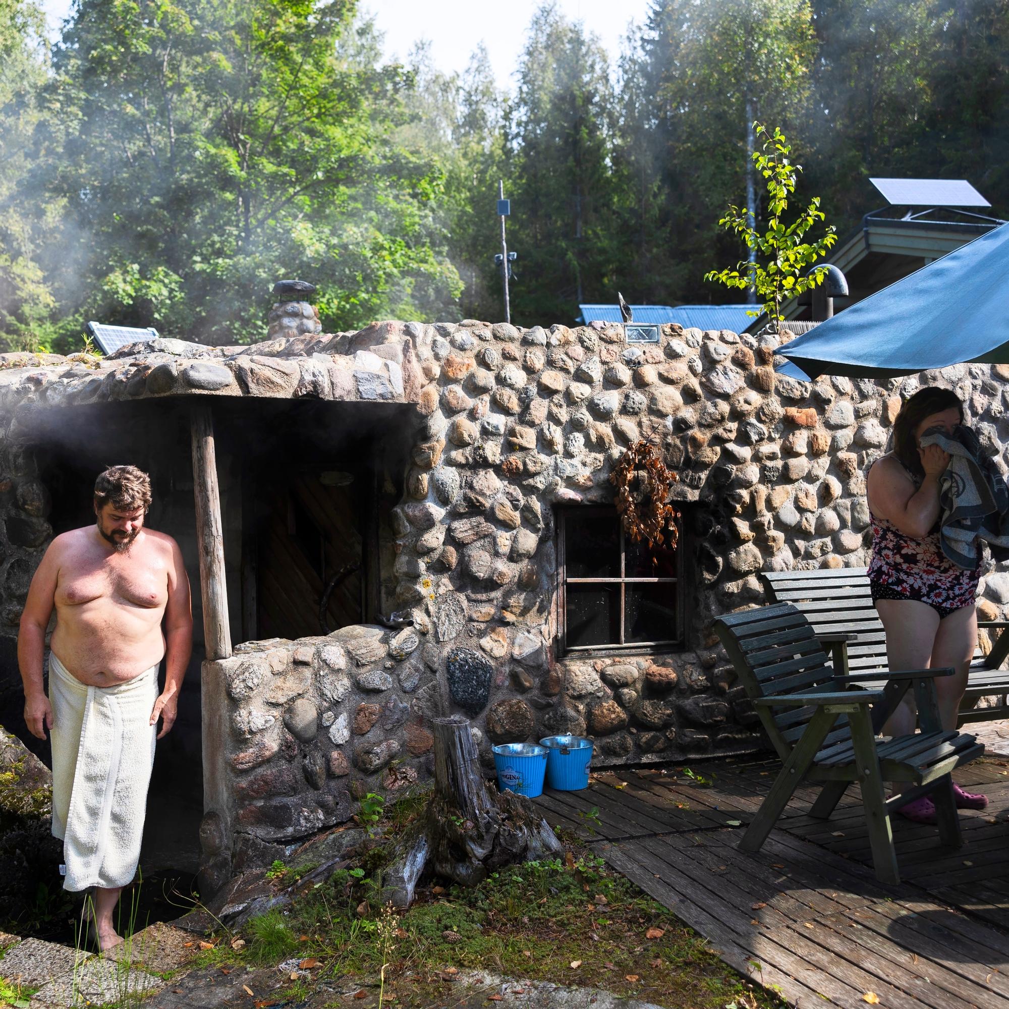 Are we in the Shire? Anne and Juha’s astonishing smoke sauna made of natural stones