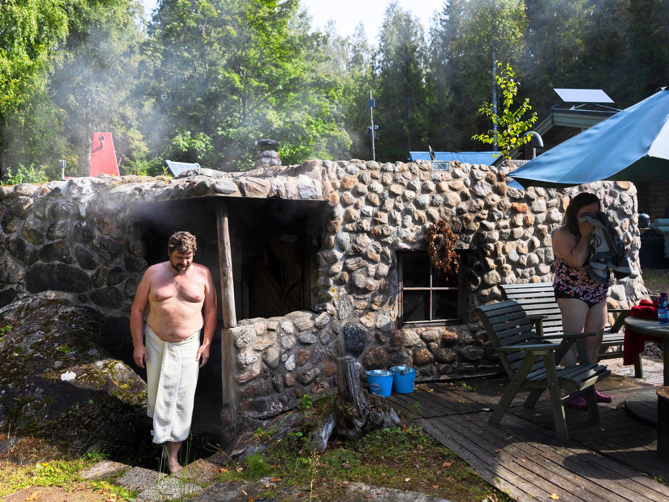 Are we in the Shire? Anne and Juha’s astonishing smoke sauna made of natural stones