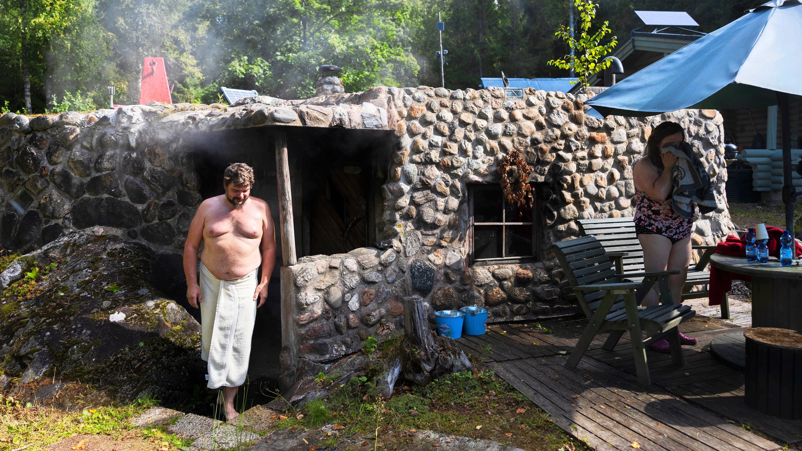 Are we in the Shire? Anne and Juha’s astonishing smoke sauna made of natural stones