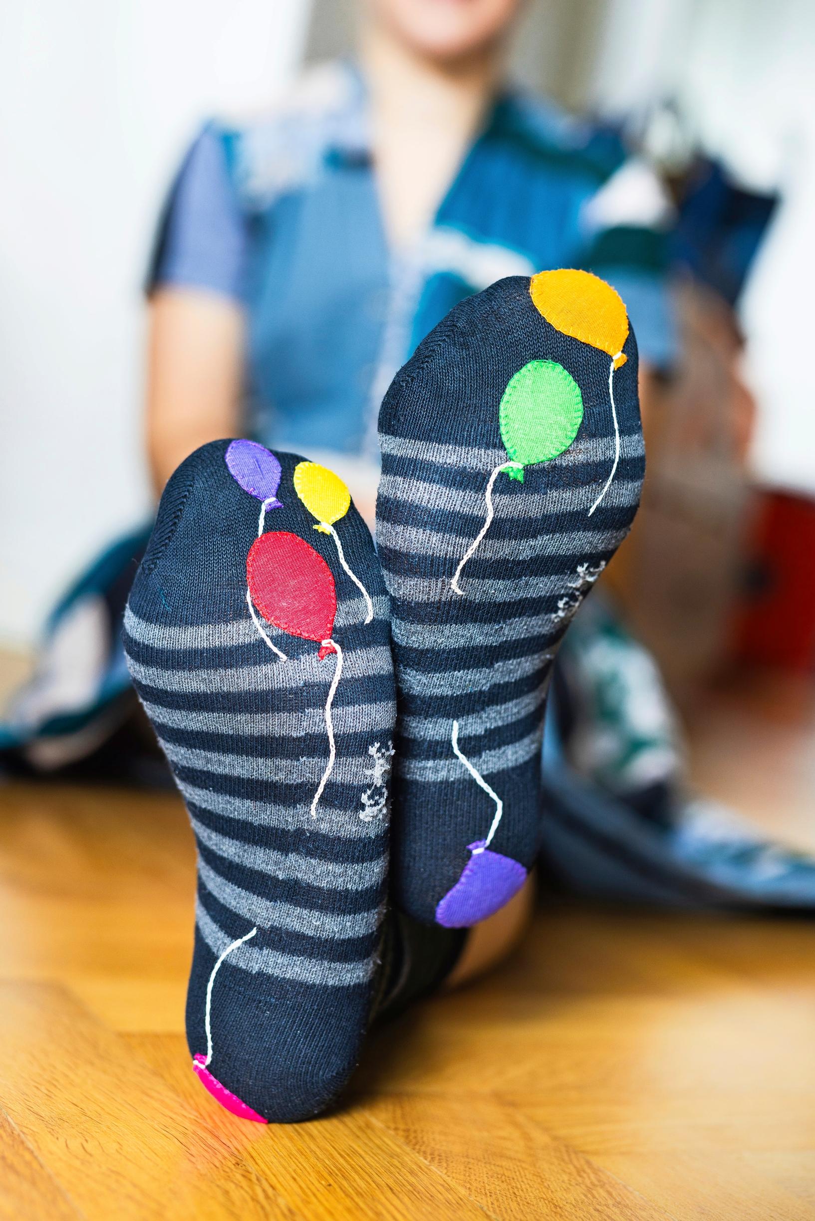 Mended socks.