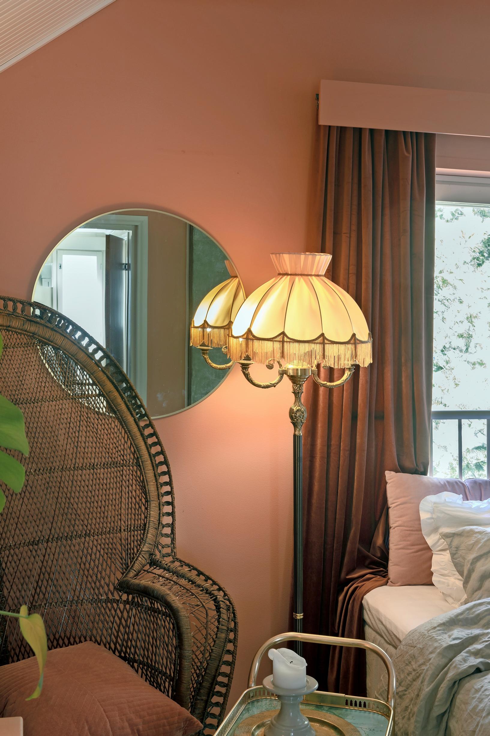 peacock chair in the bedroom