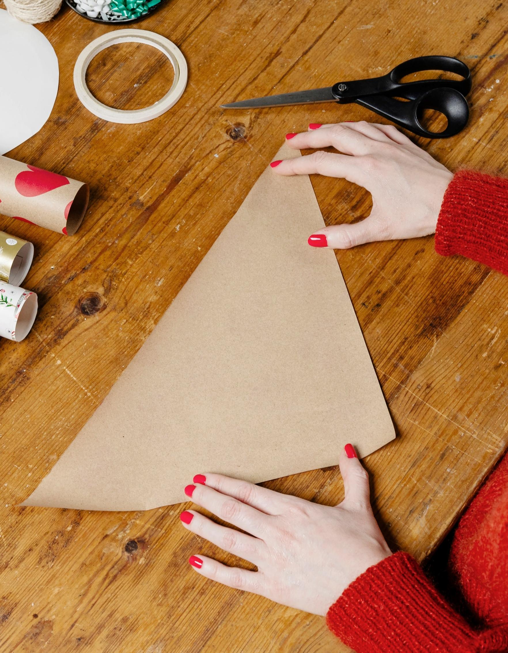 Turning the paper triangle pattern side down