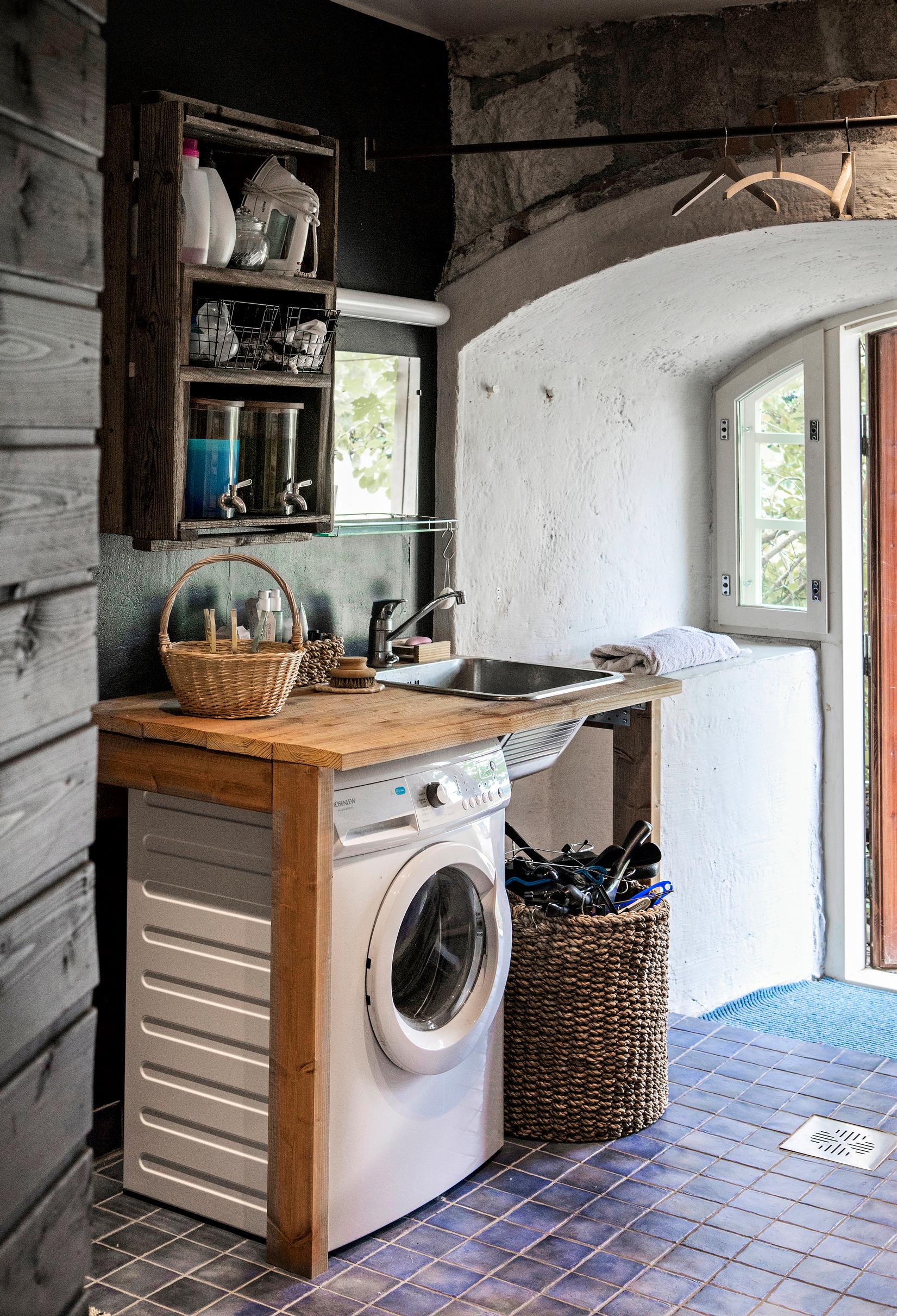 The barn home’s utility room
