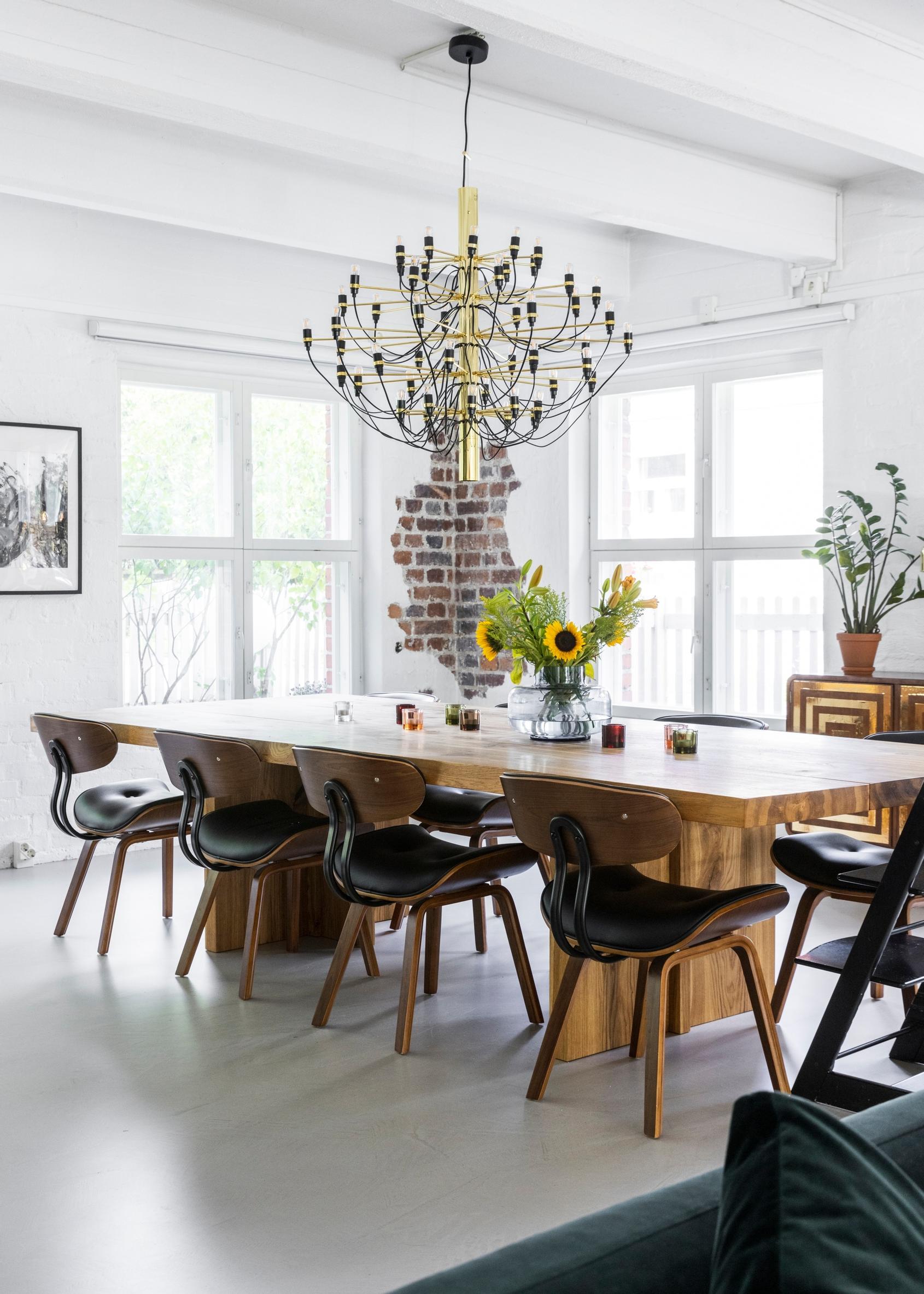 Dining table made from old oak