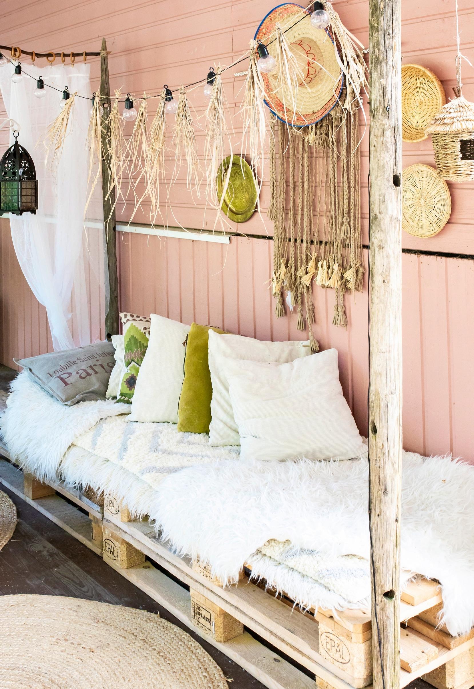 Sofa built from pallets