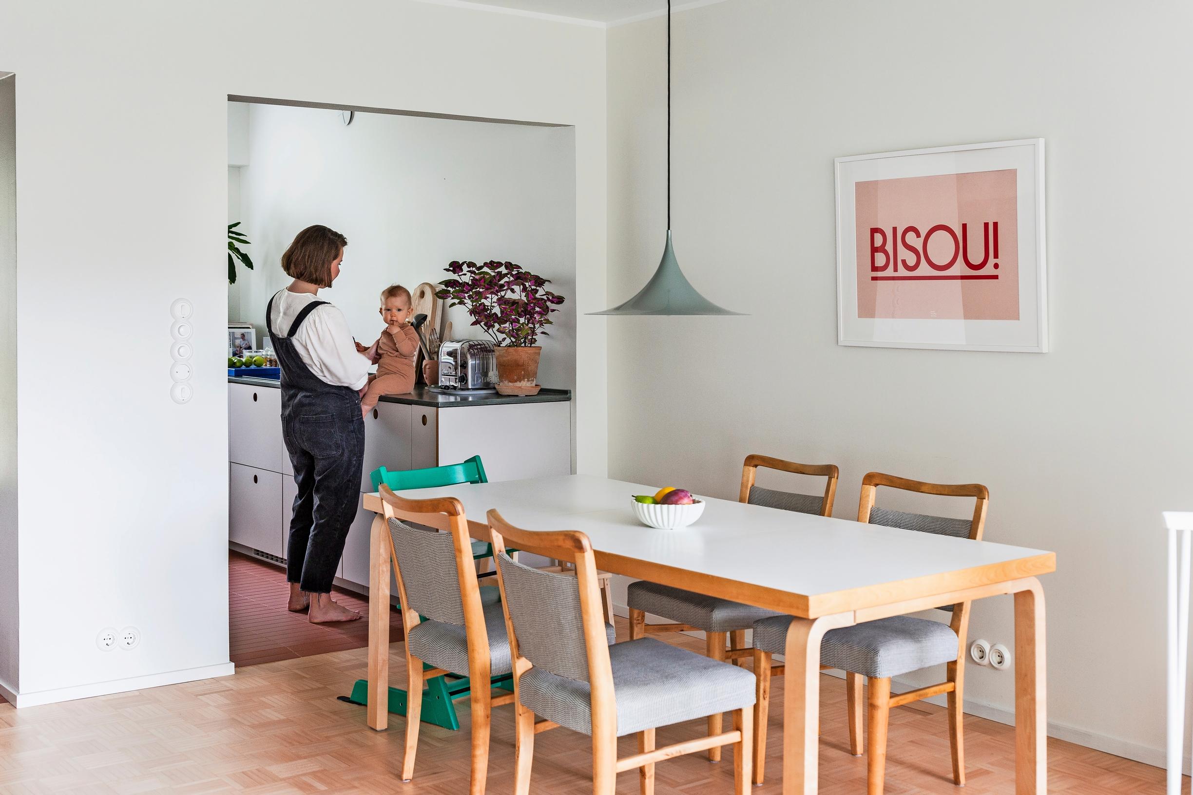 Kira Björkqvist in her kitchen