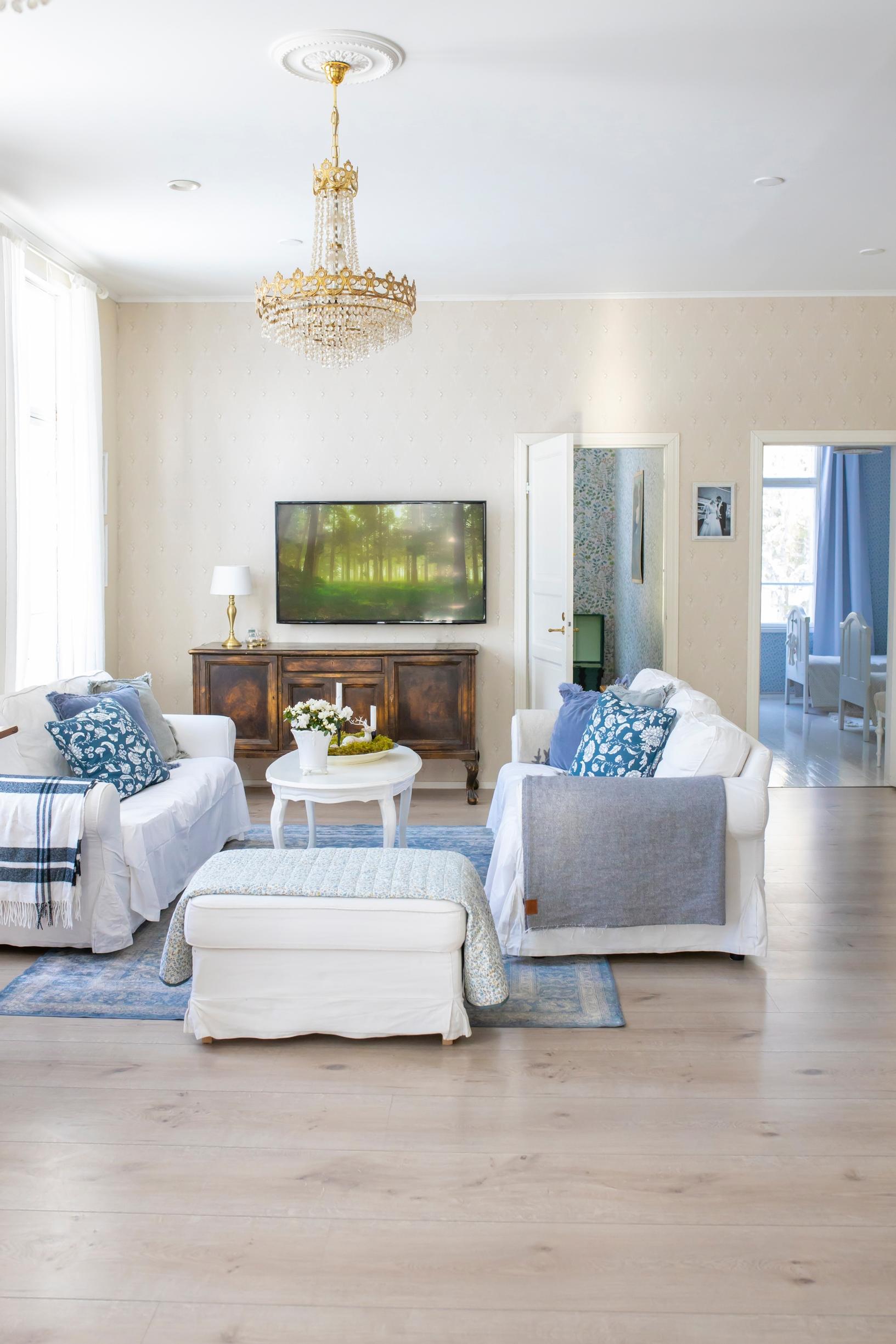 The old elementary school’s former classroom turned into a living room.