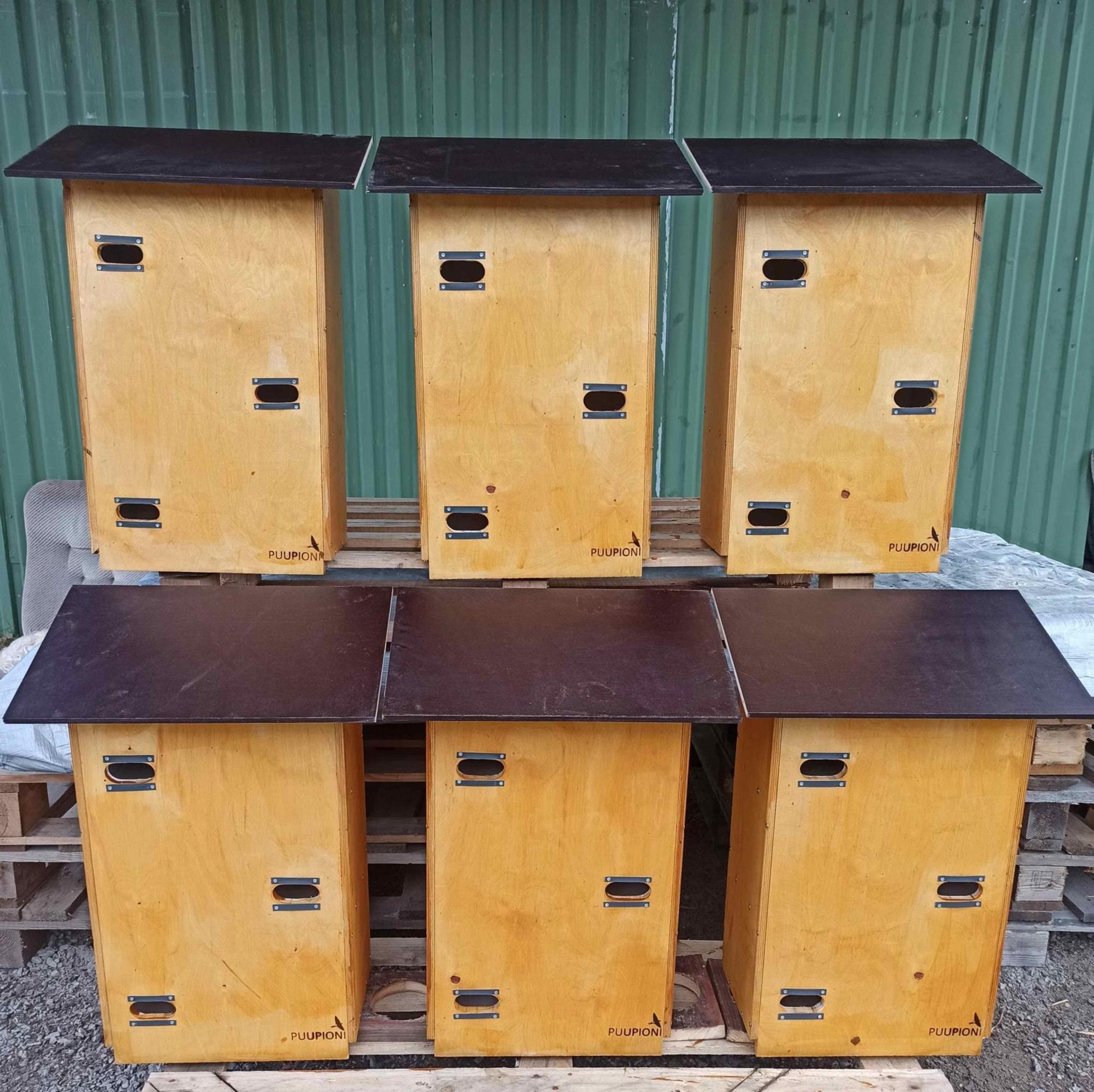 Six “apartment buildings” for common swifts.