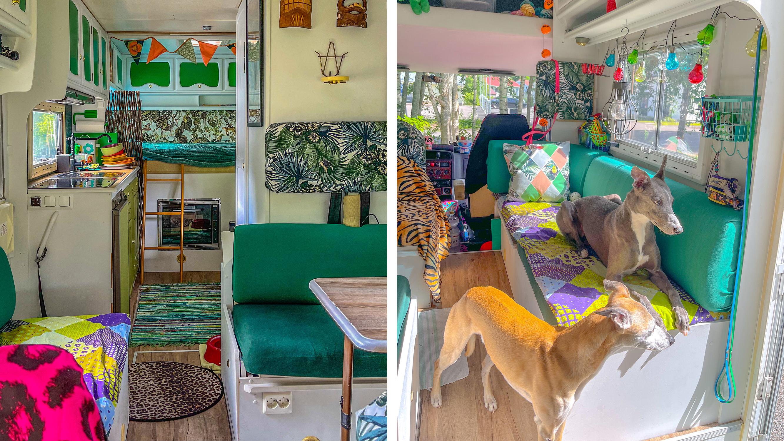 Spain is calling! Mira and Mikko have refurbished their RV into a bright, colorful home on the road for themselves and their dogs