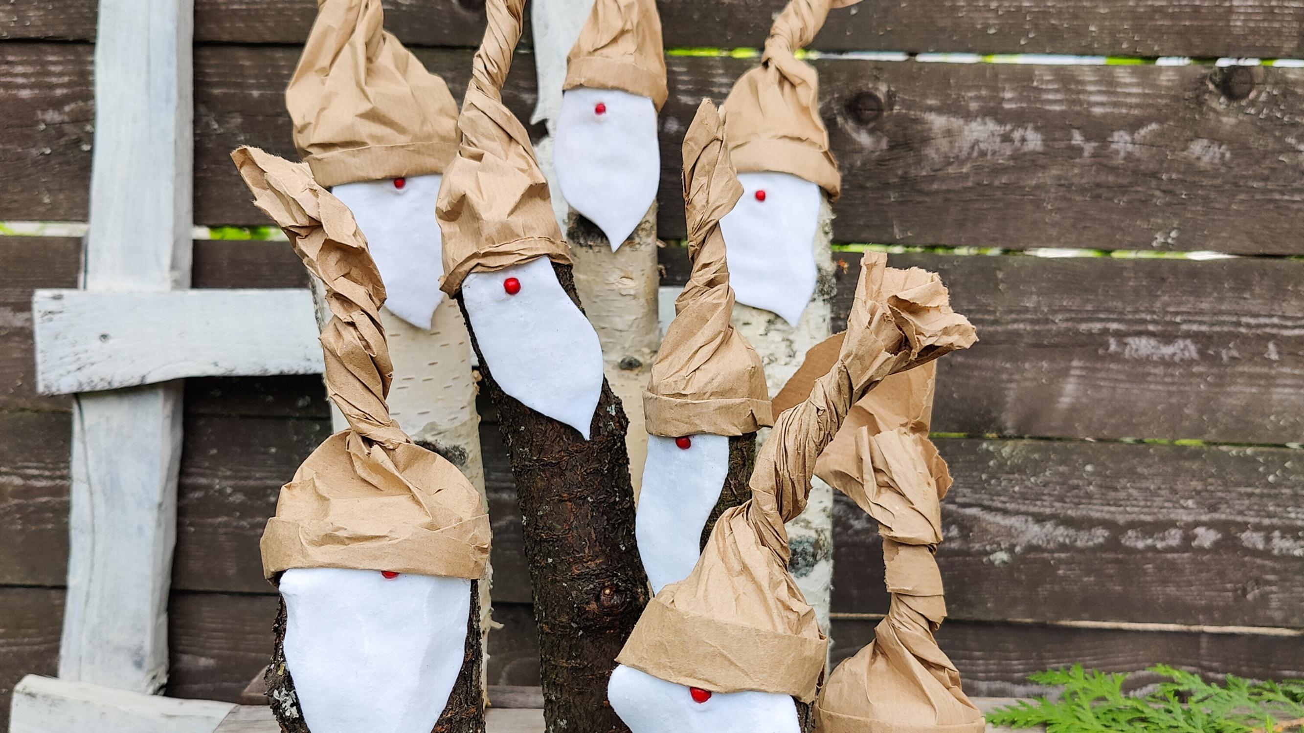 Fireplace elves vanish without a trace—craft fun fire starters from logs