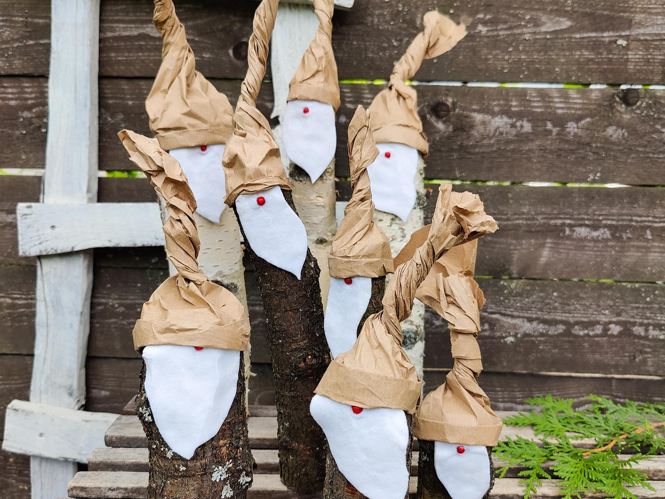 Fireplace elves vanish without a trace—craft fun fire starters from logs