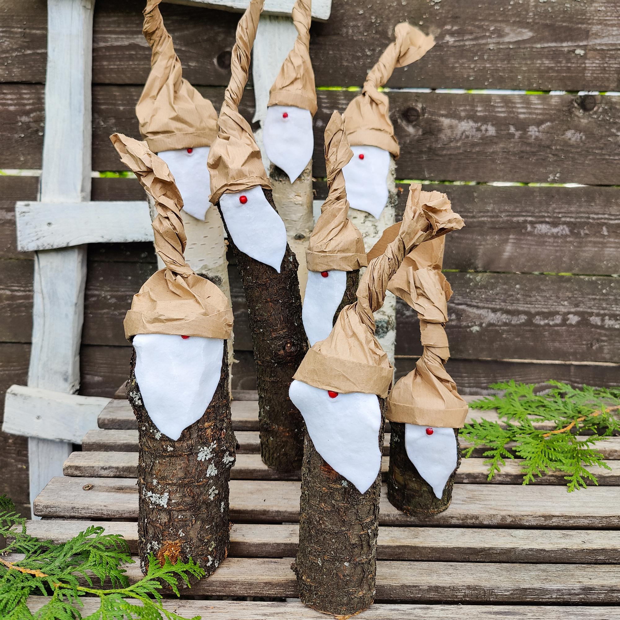 Fireplace elves vanish without a trace—craft fun fire starters from logs