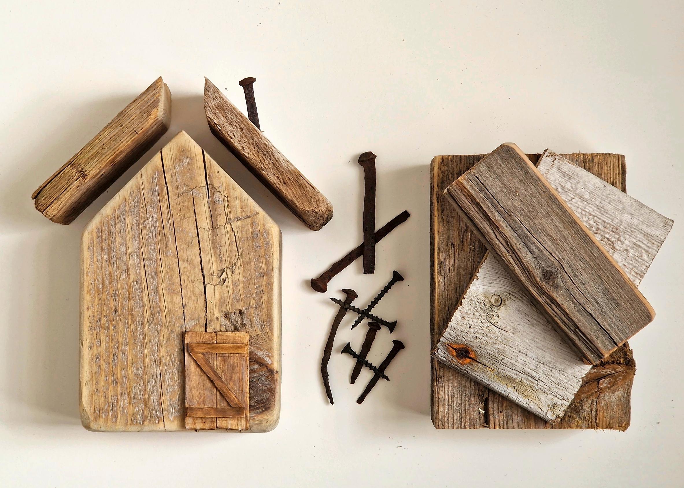 Weathered wooden blocks