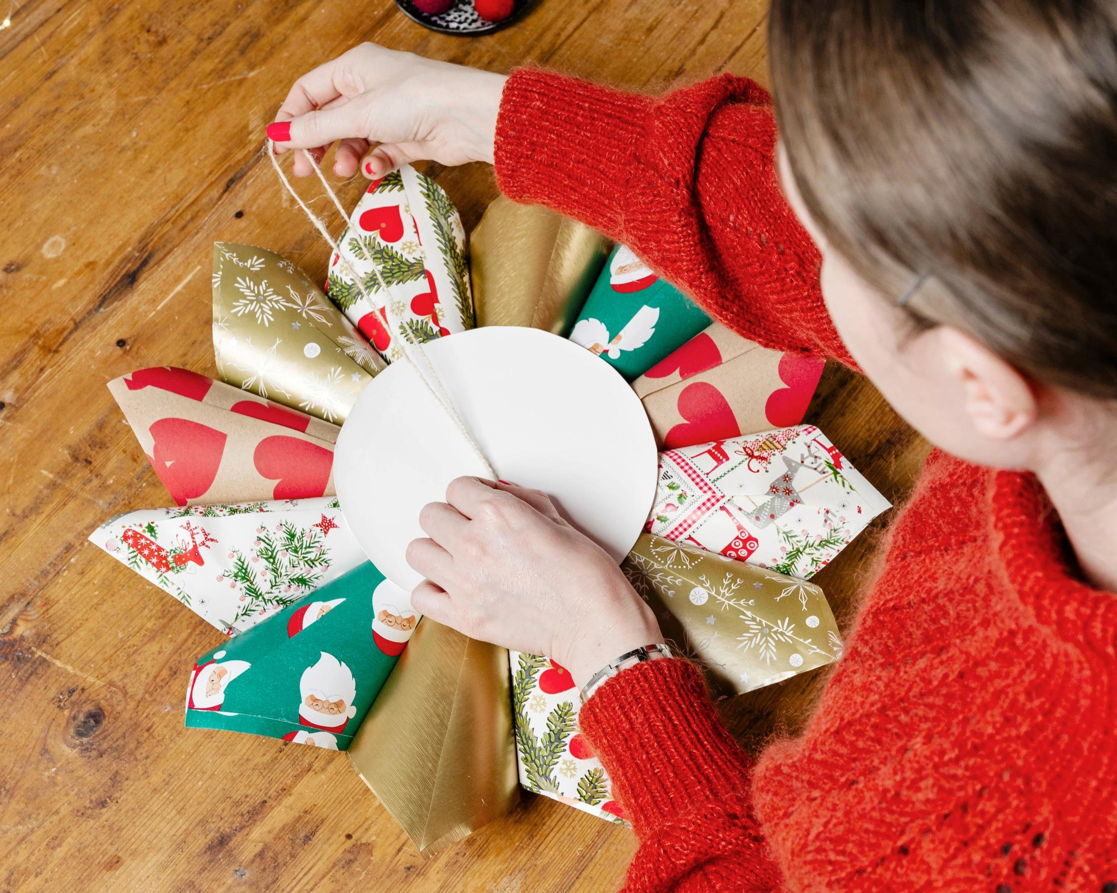 Attaching the hanging string to the cone star