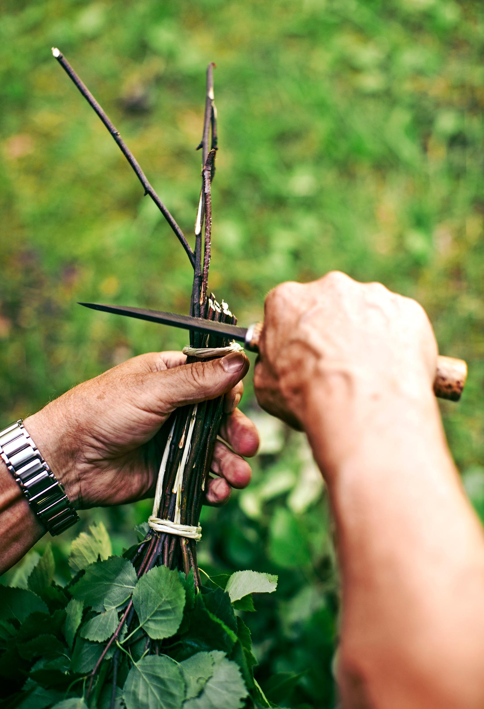 Making sauna whisk