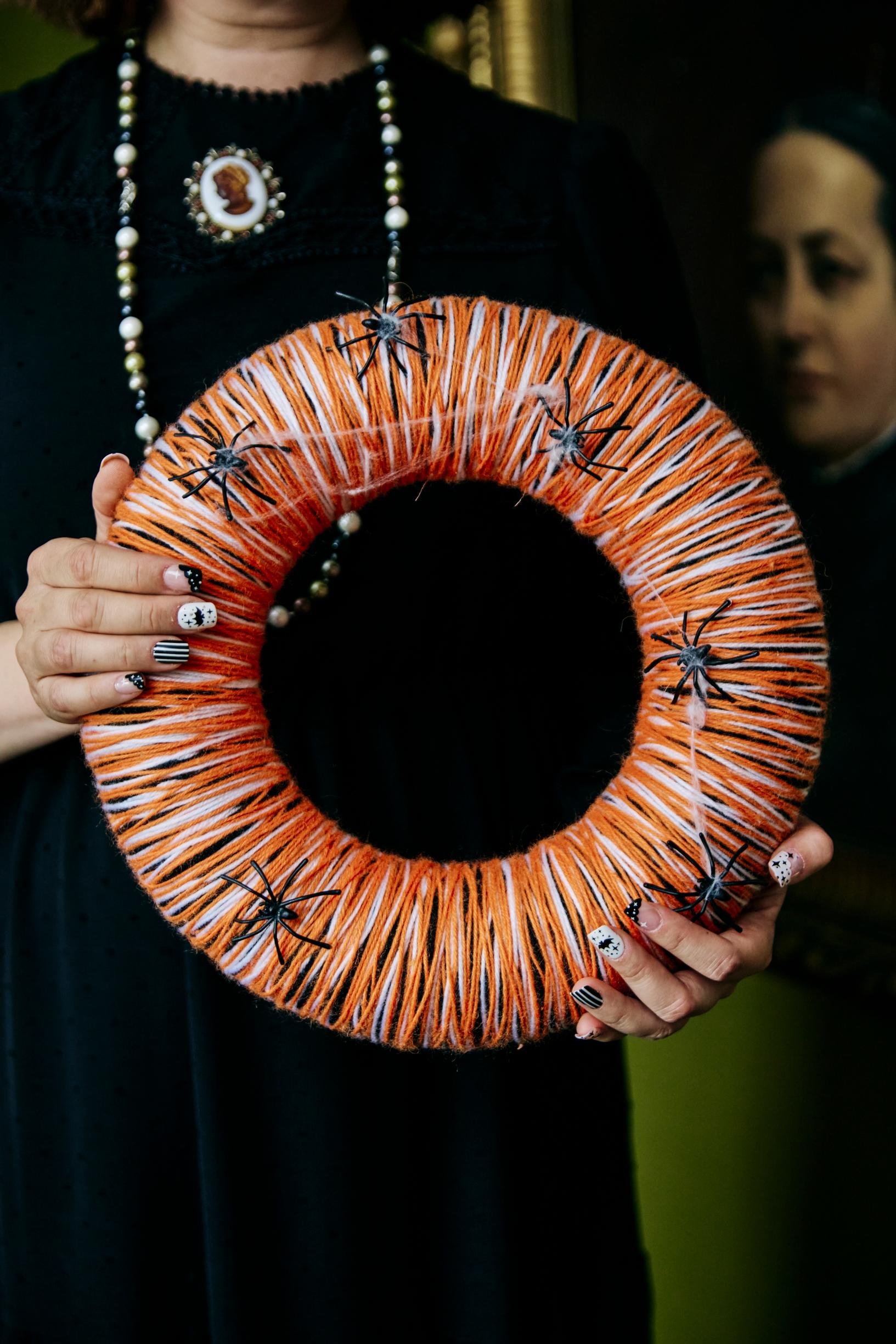 A yarn wreath