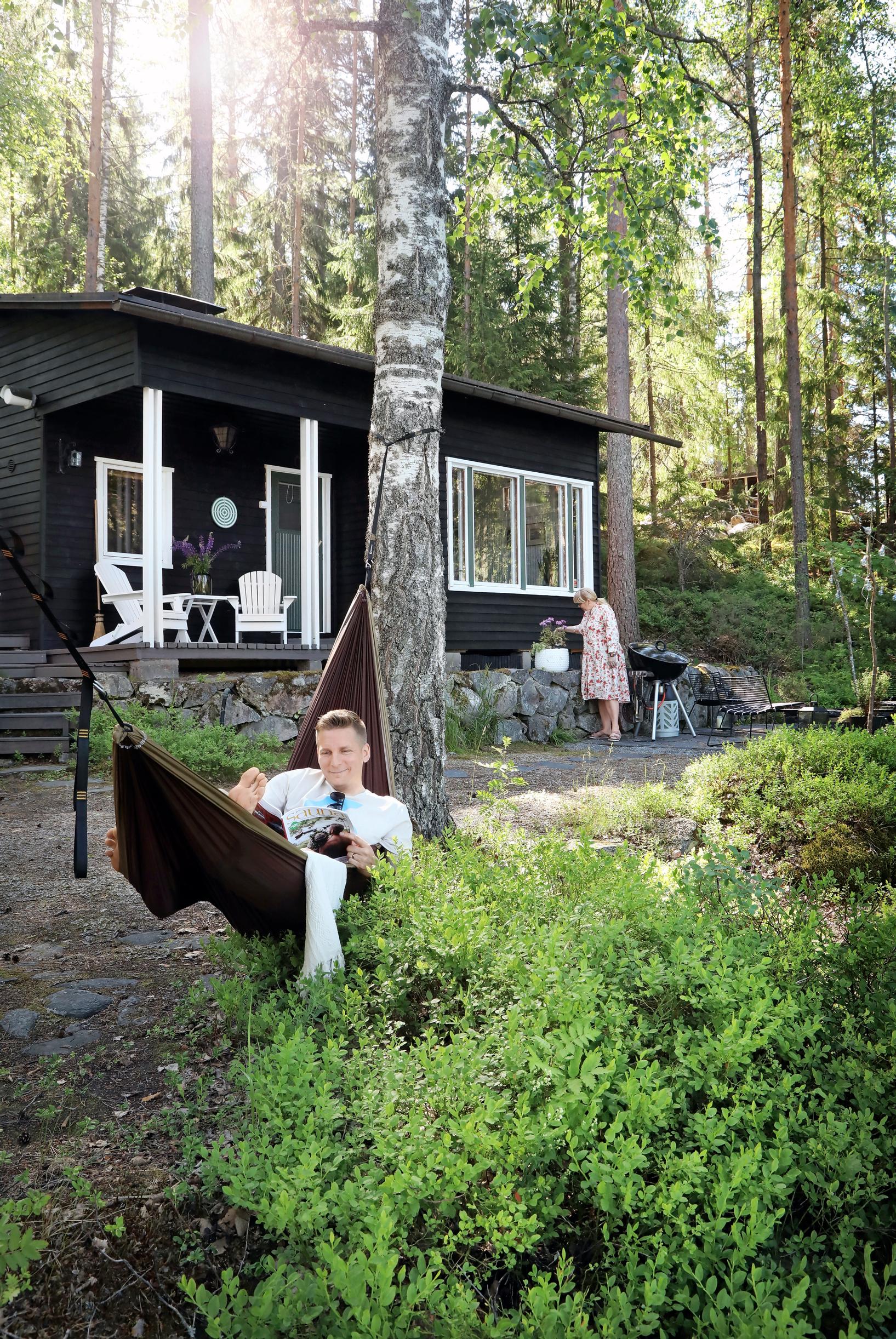 Ville relaxing in a hammock