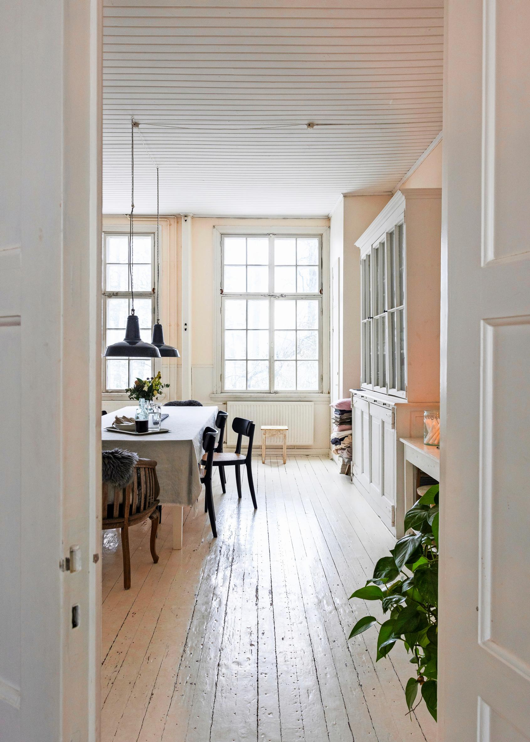 Old plank floors in the house