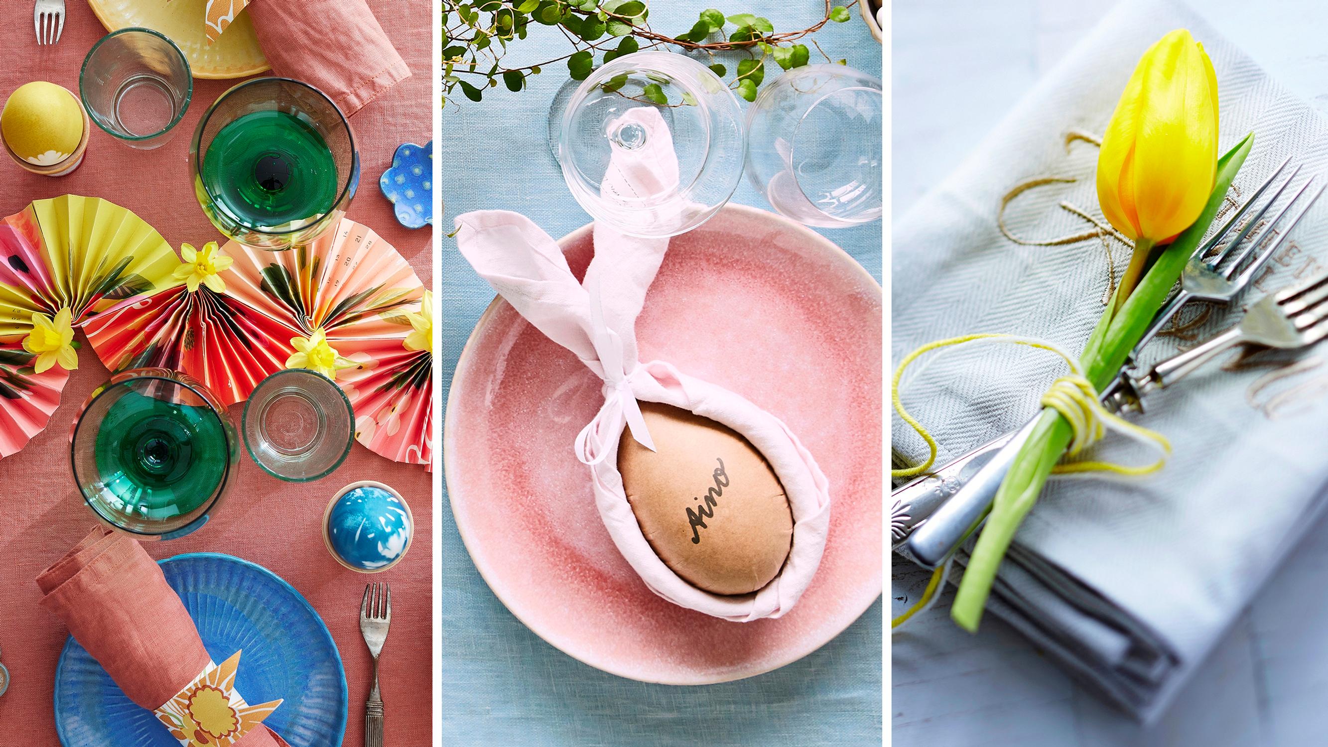 Brighten your Easter table with bunny napkins, an egg carton wreath + 6 more simple Easter table decor ideas