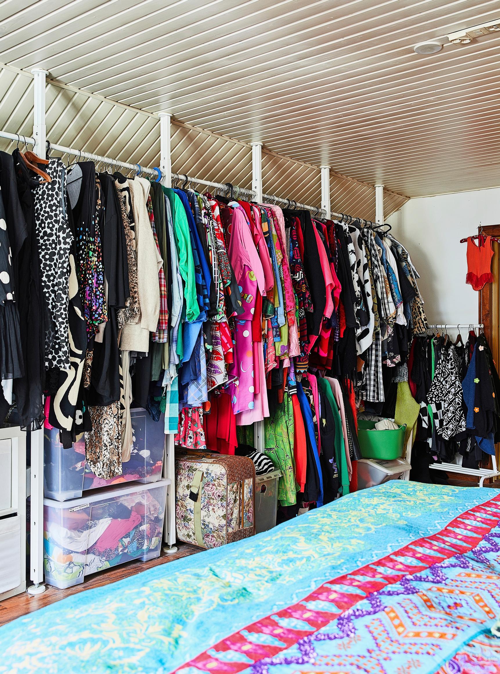 Colorful clothes on a rack