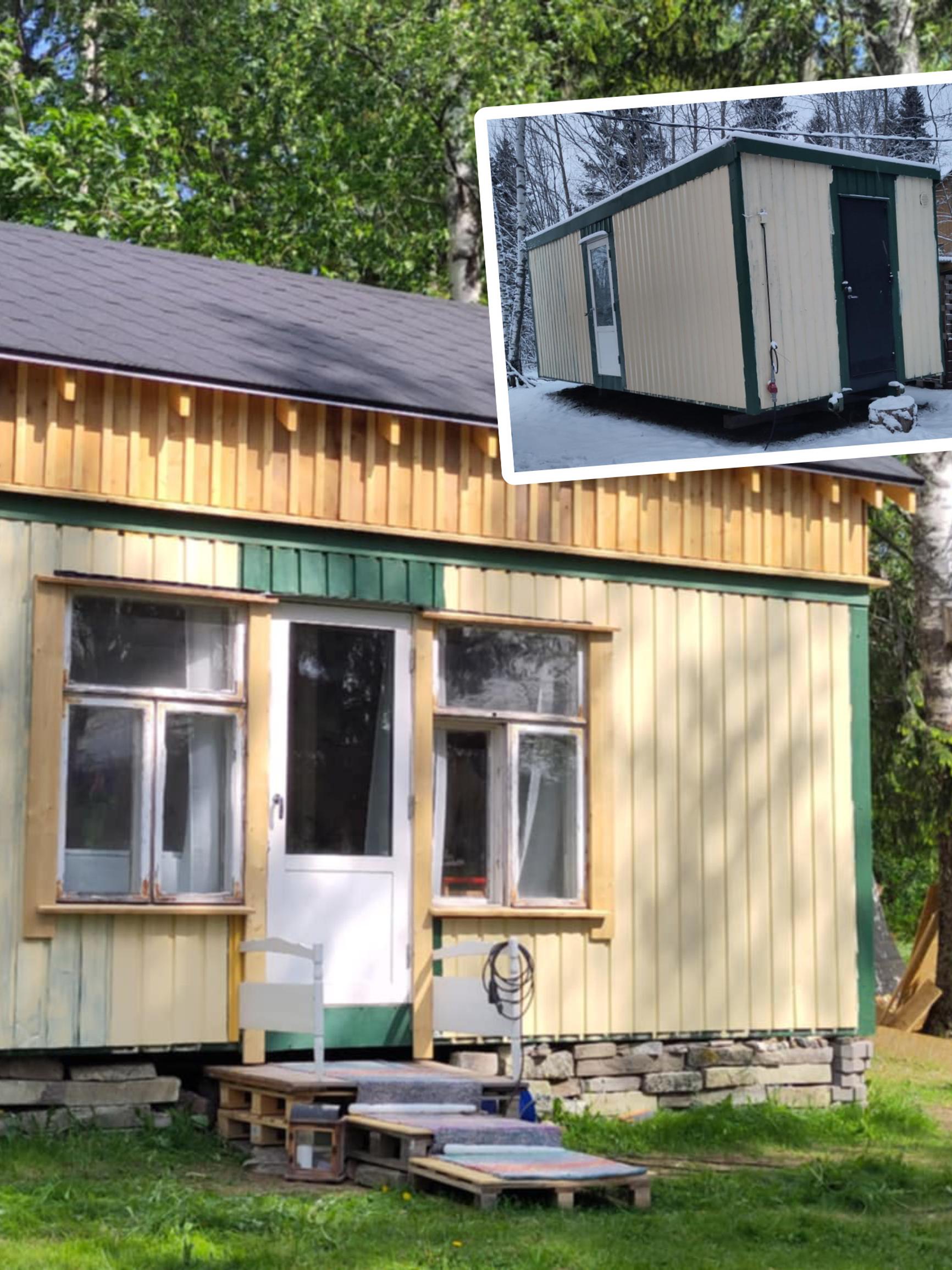 This used to be a moldy office container—now it’s Aamu and Antti’s brilliant backyard office and guest house