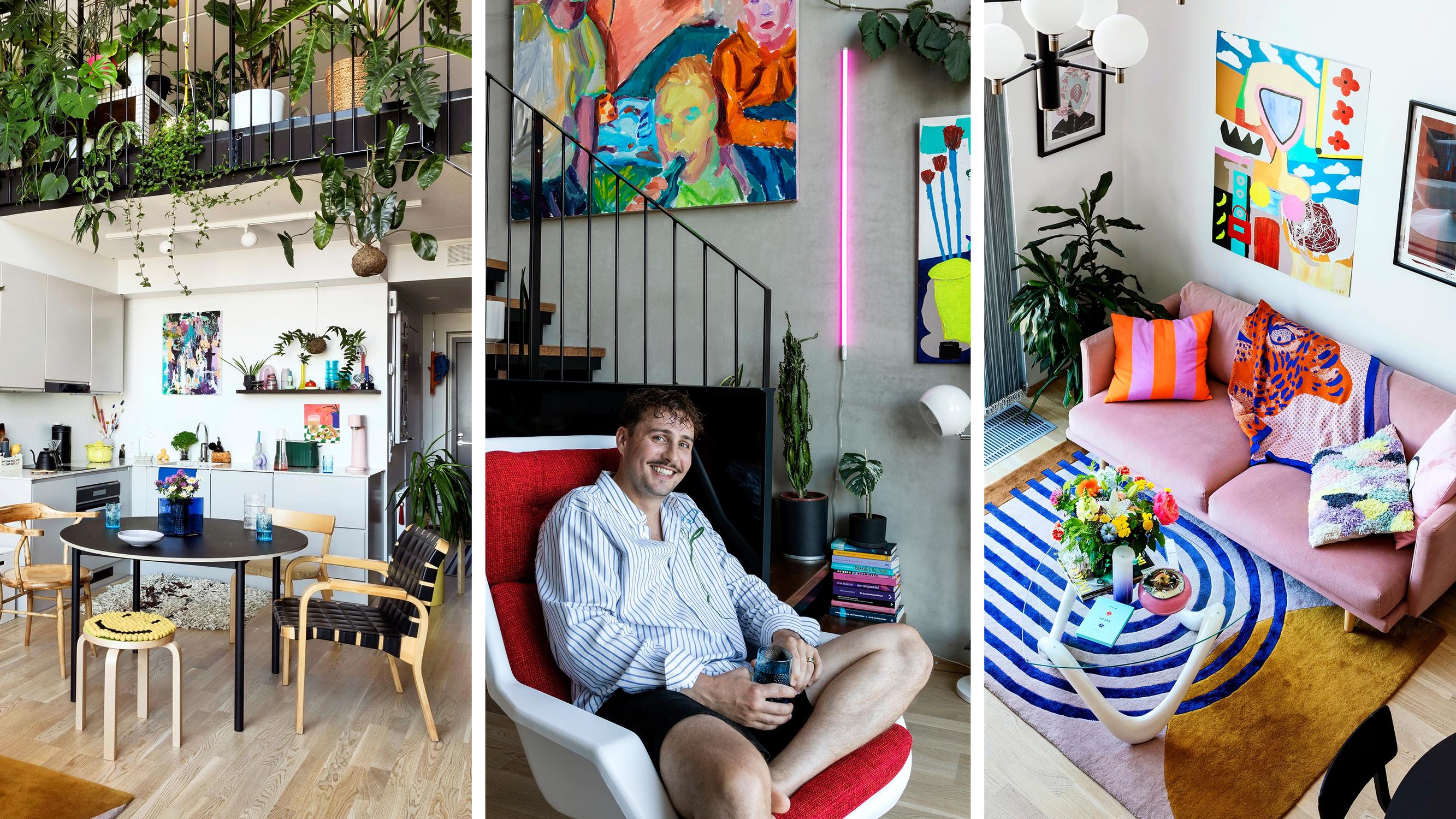 Inside influencer Joonas Pesonen’s 33-square-meter loft: “I love bursts and splashes of color”