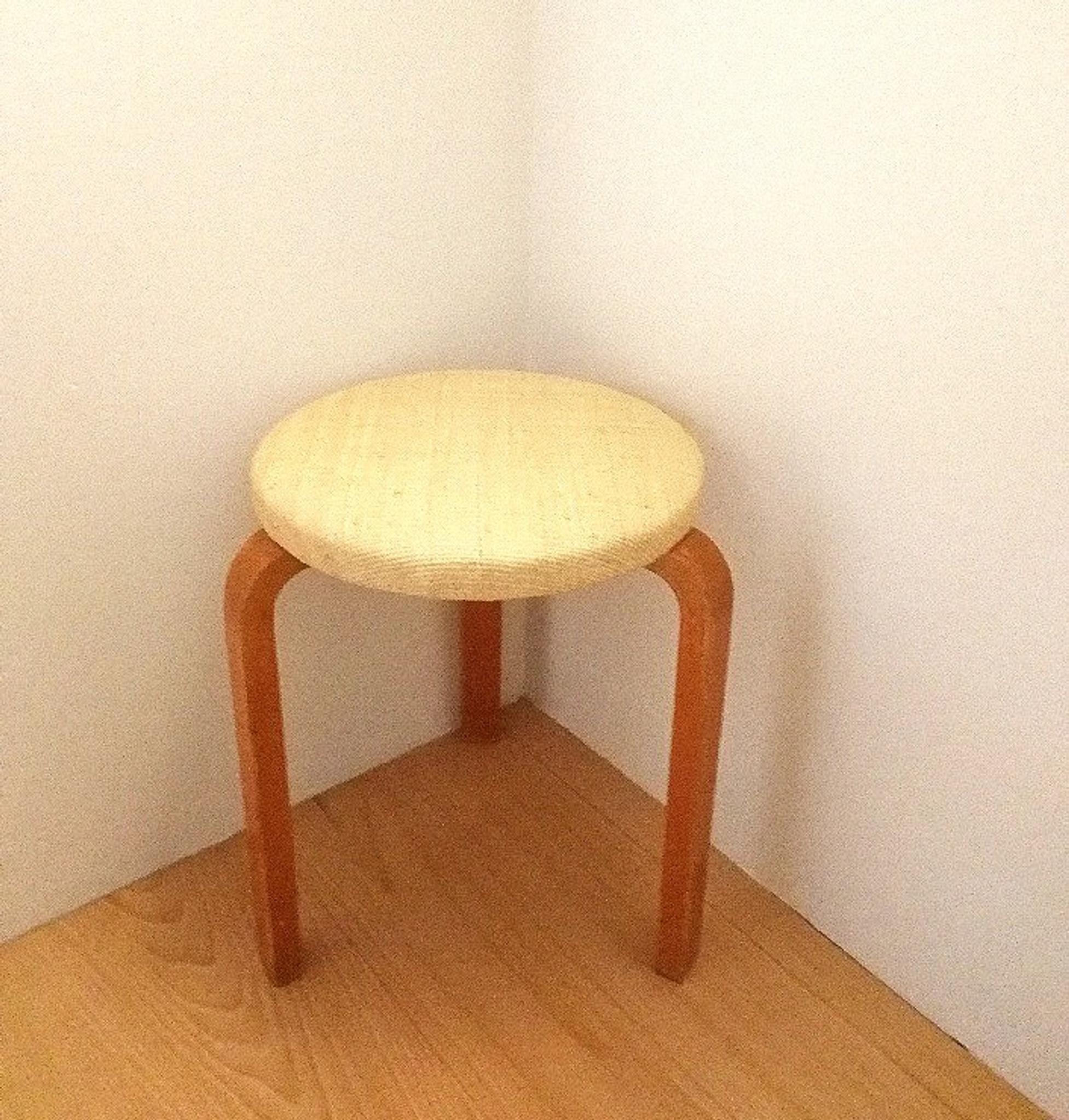 Artek Stool 60 with bast fiber cover