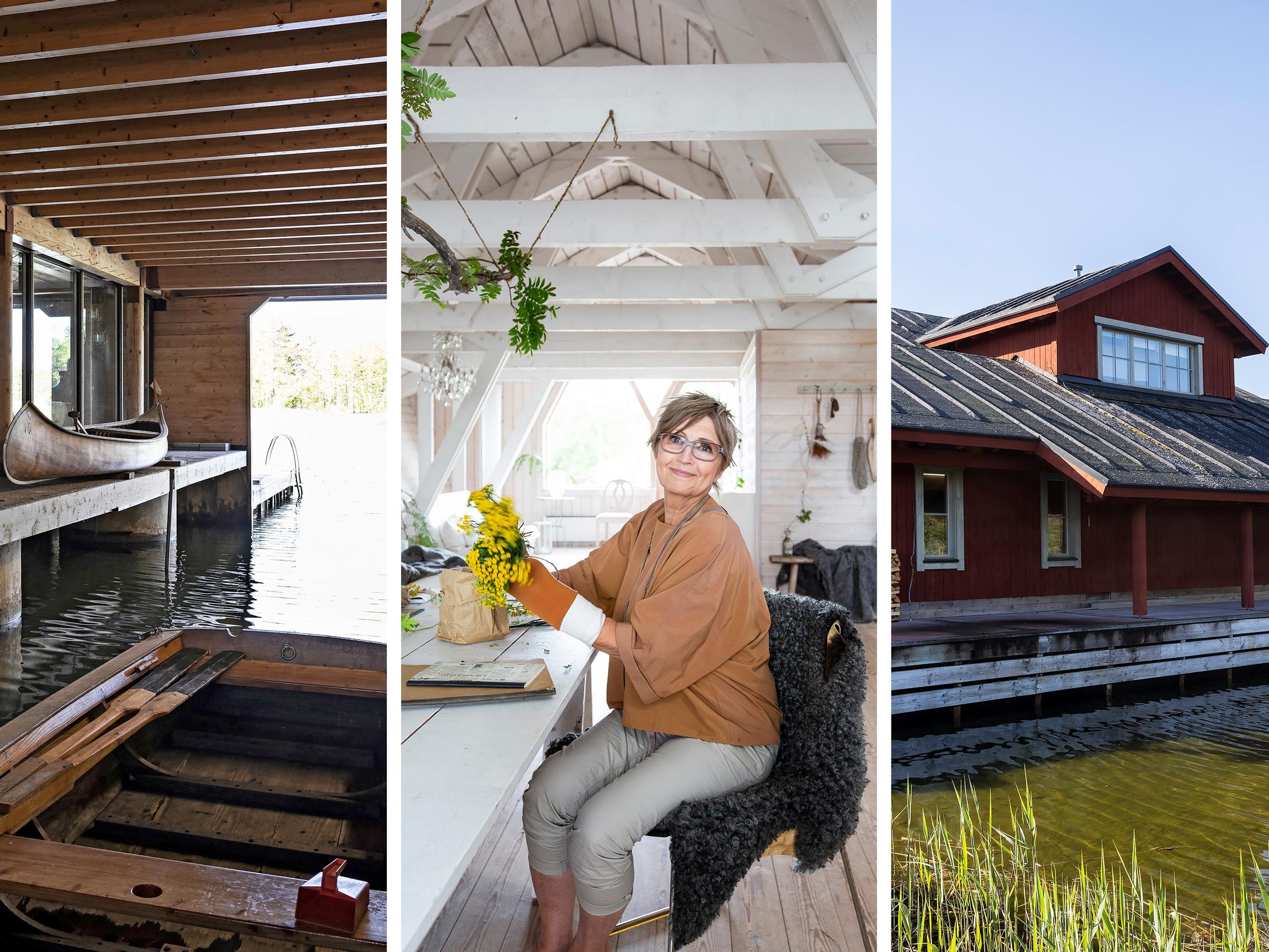 Second home in a boathouse—“The roof makes this space special”