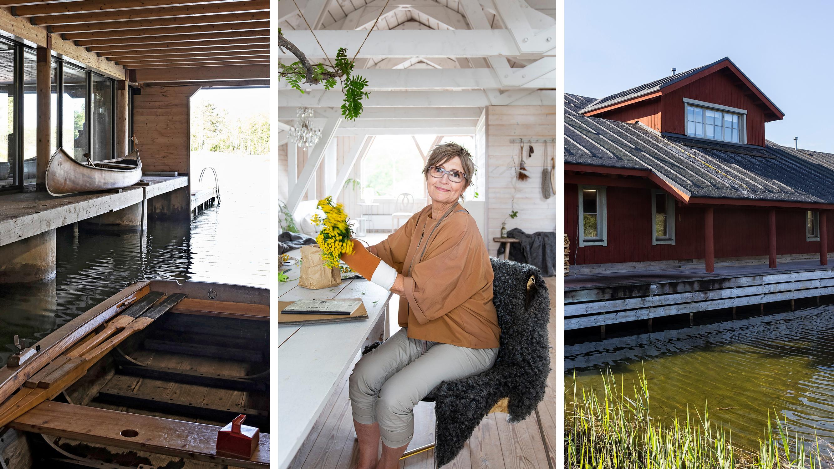Second home in a boathouse—“The roof makes this space special”