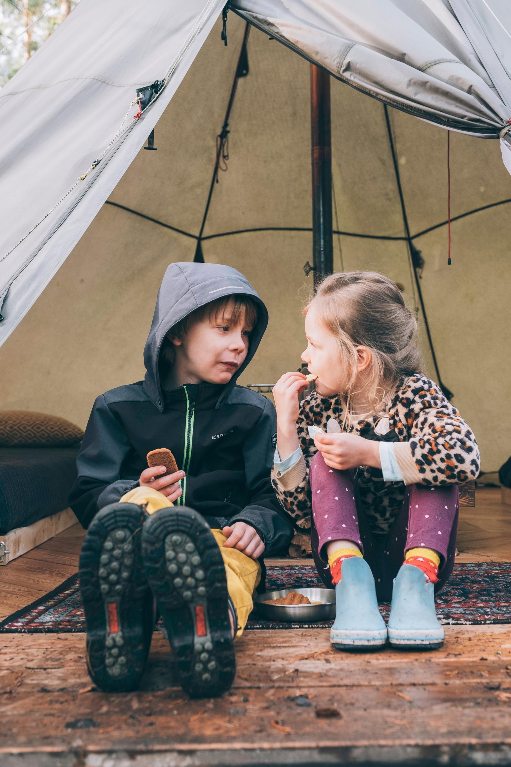 Children in the tent